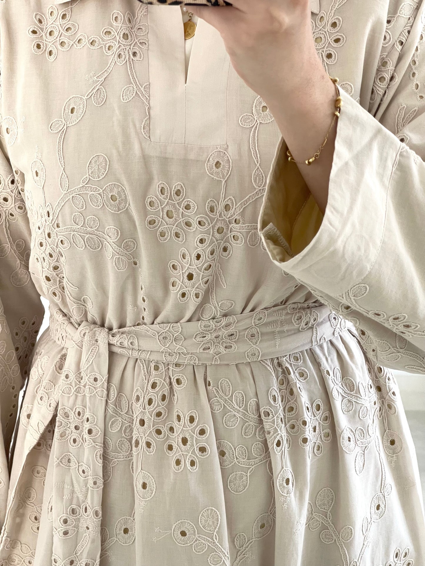 Summer Blossom Dress in Beige