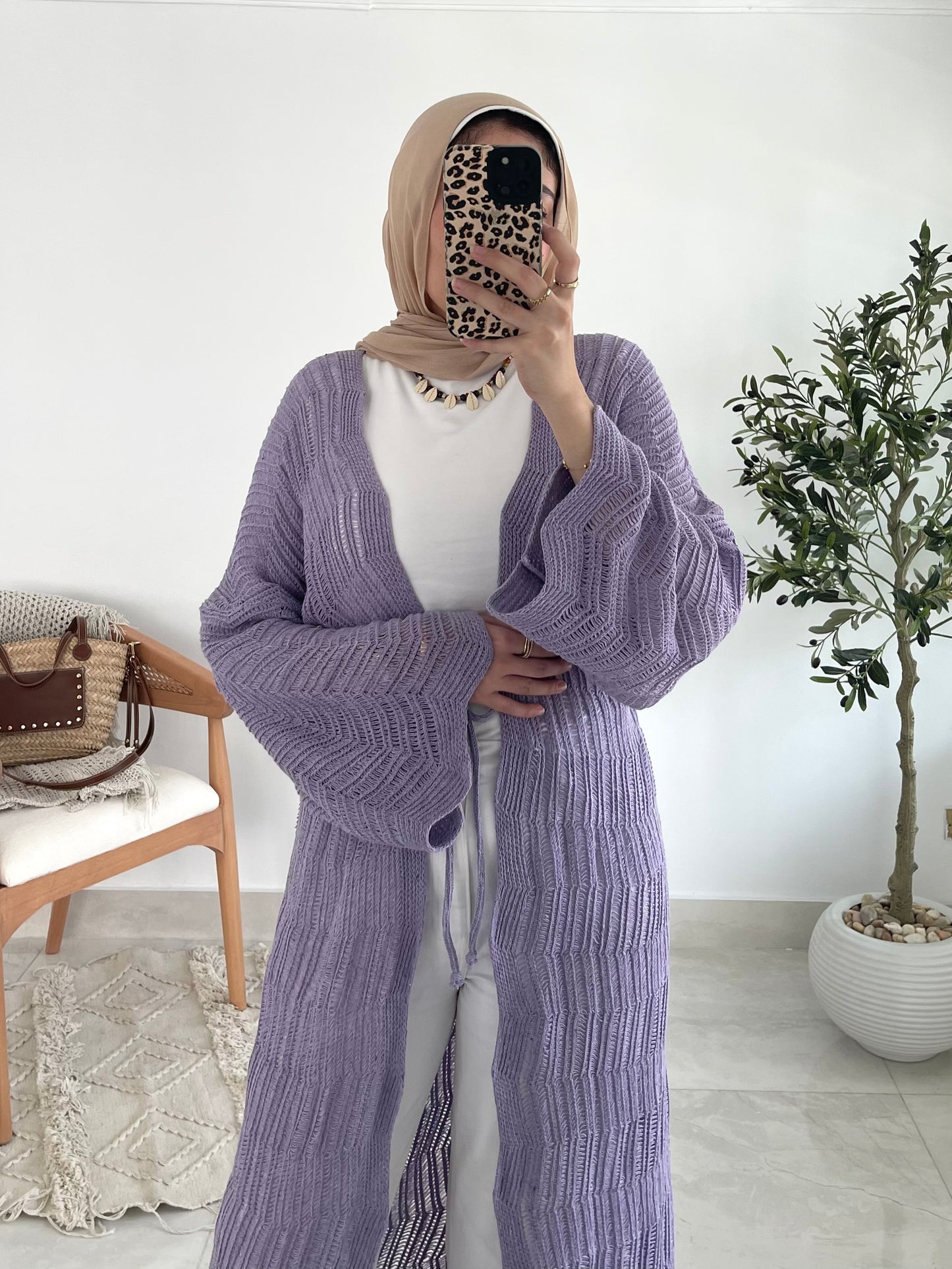 KnotWave Cardigan in Lavender
