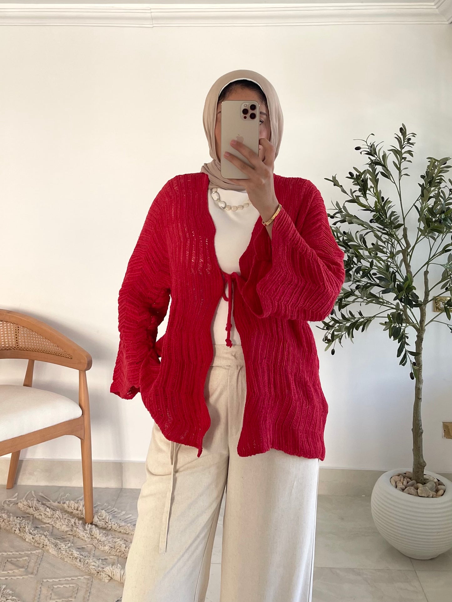 Havana cardigan in Cherry
