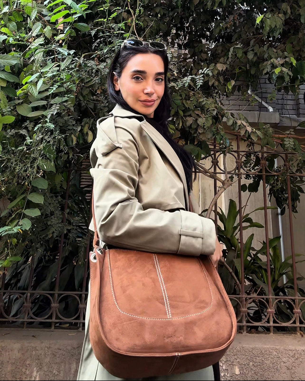 Ayla Suede bag in Bronze