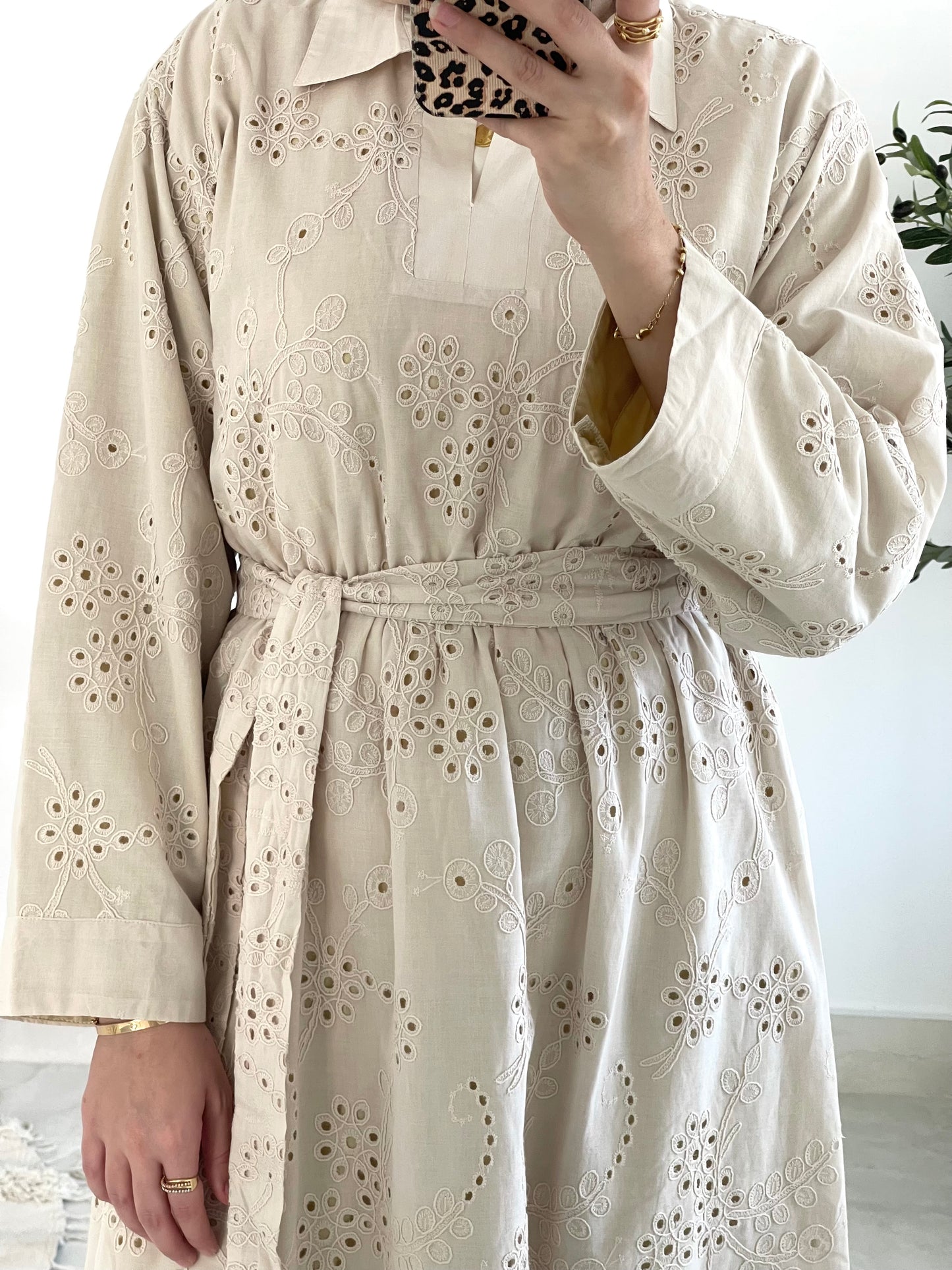 Summer Blossom Dress in Beige