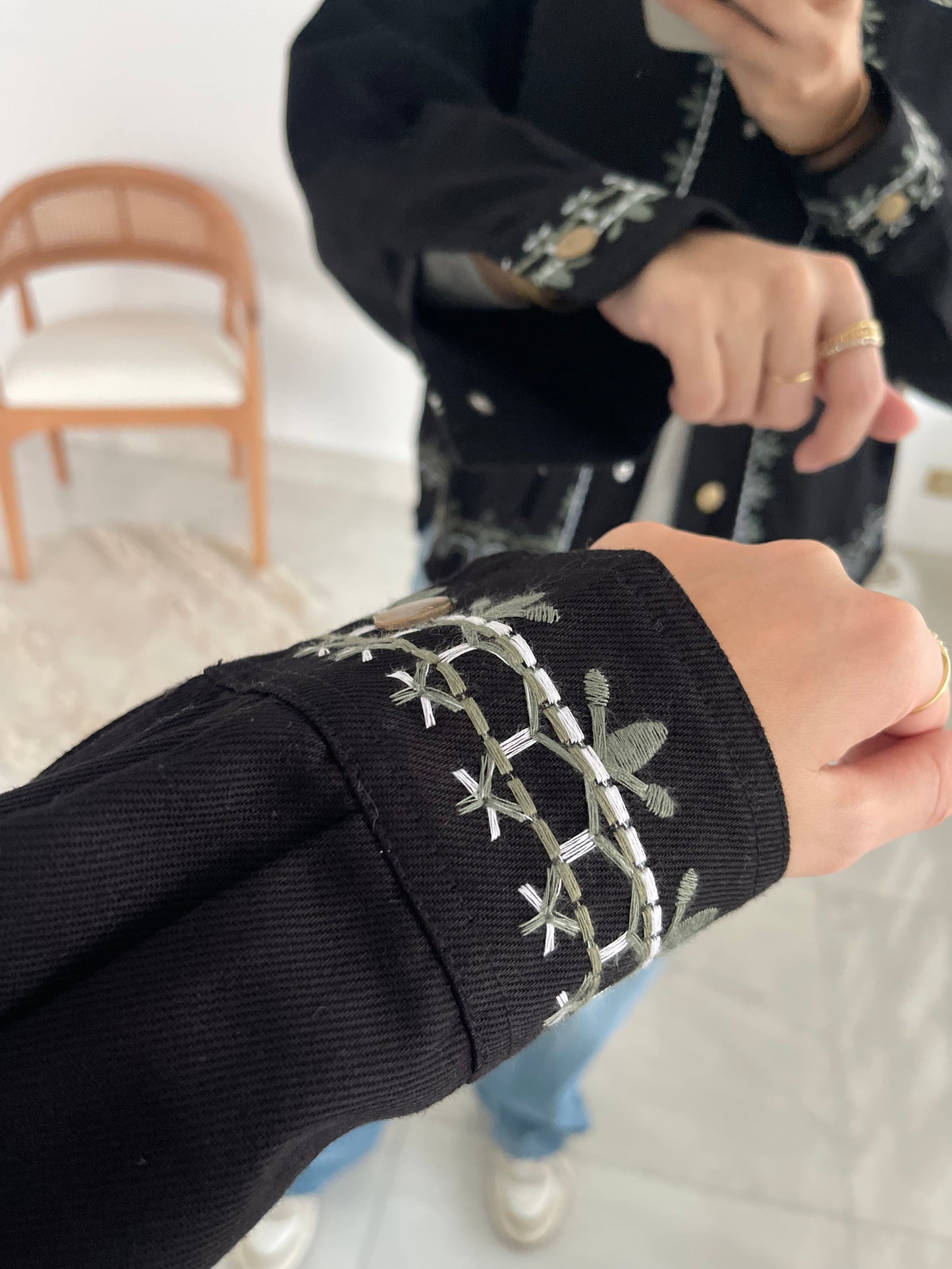 Riva Stitch Jacket in Black