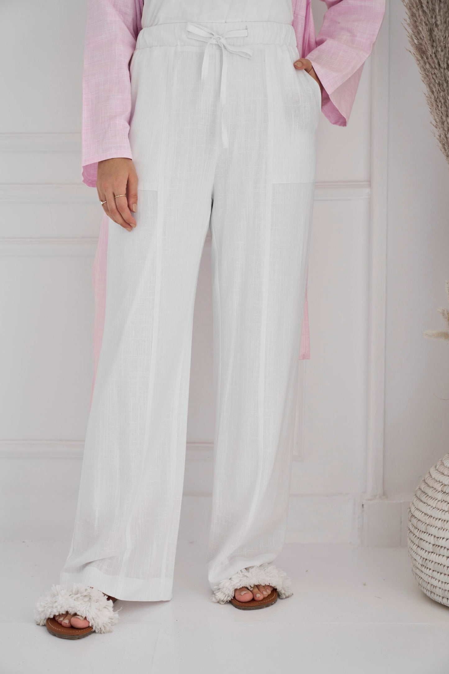 White Skye linen pants