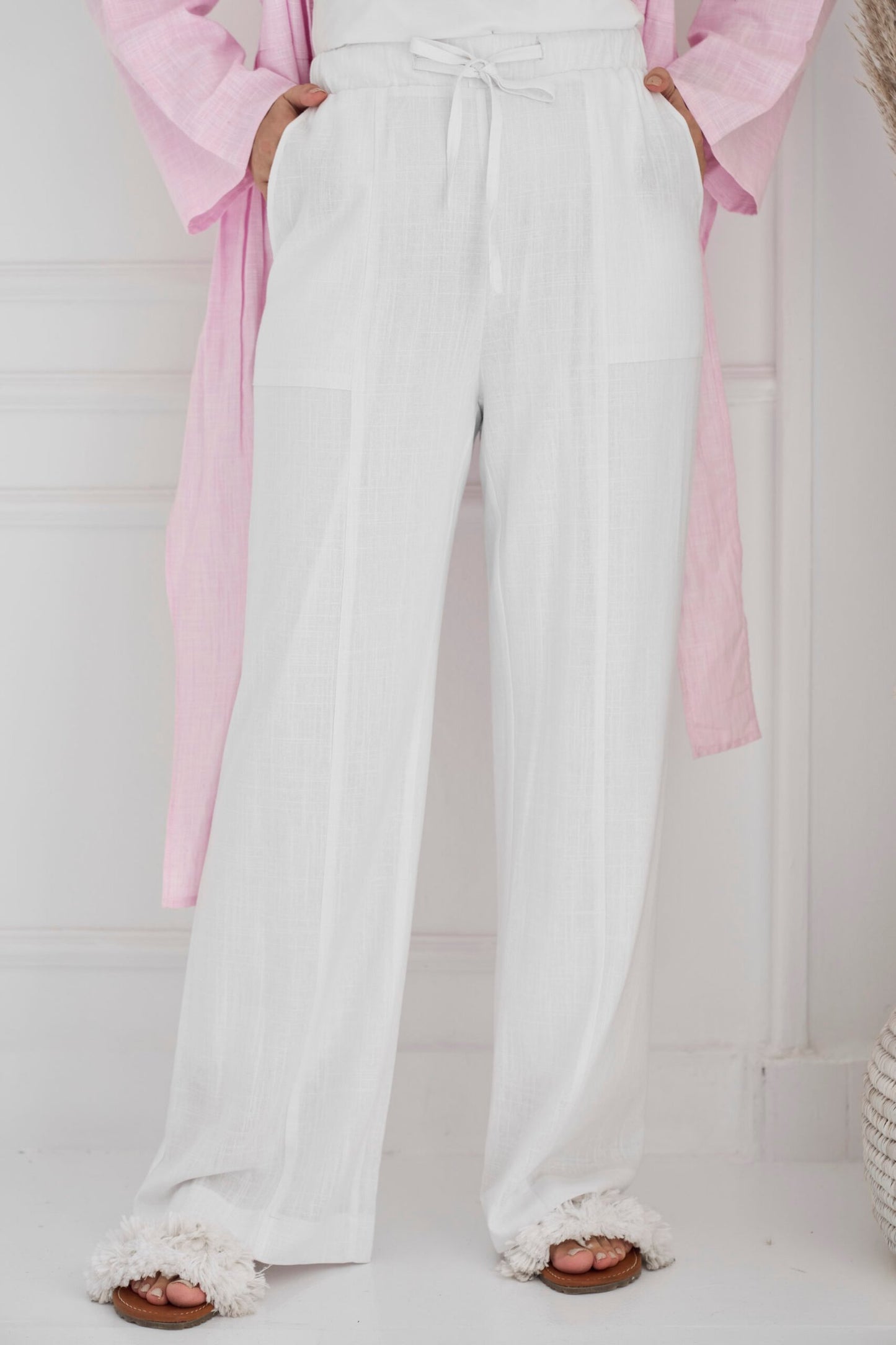 White Skye linen pants
