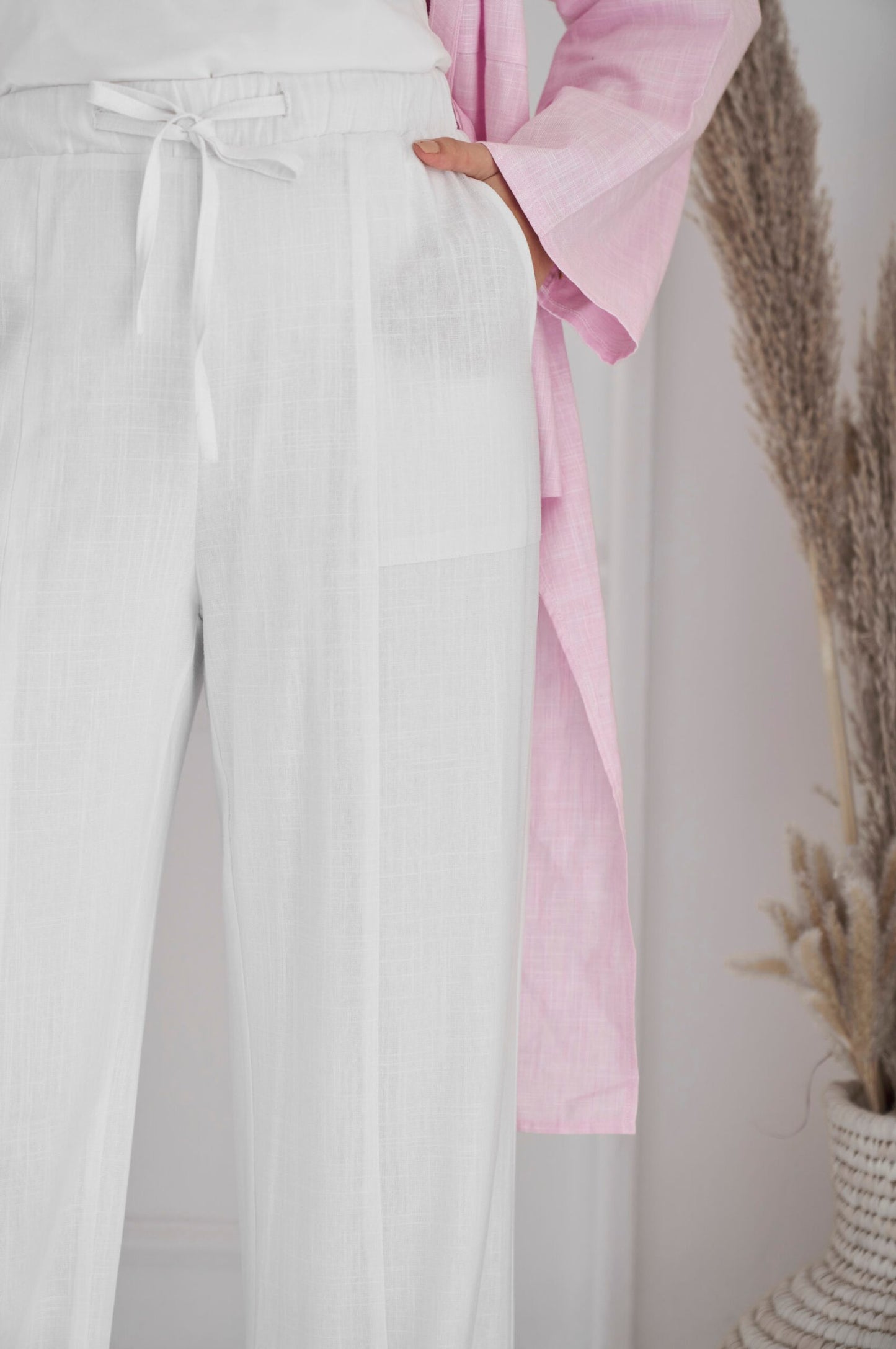 White Skye linen pants