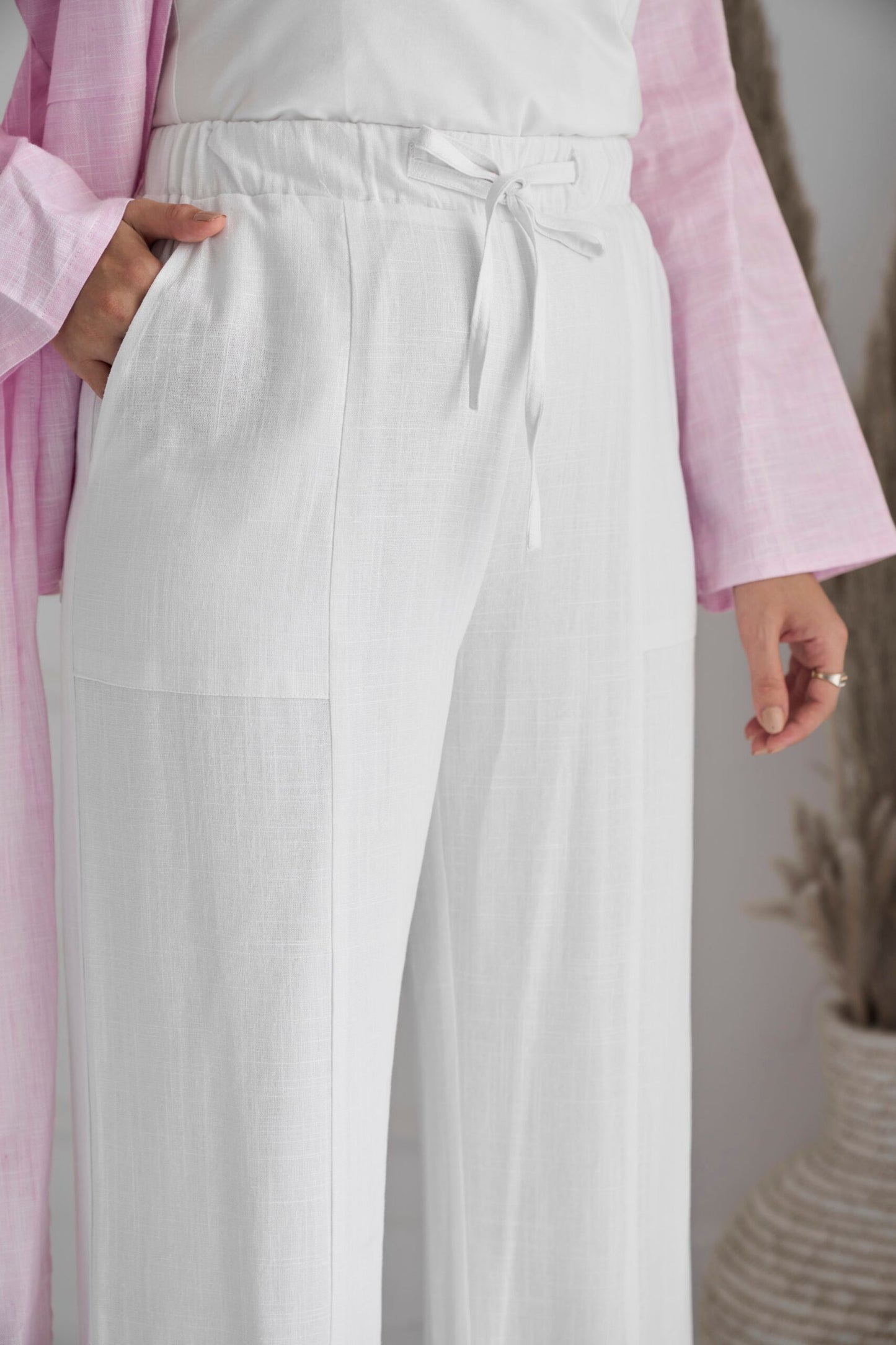 White Skye linen pants