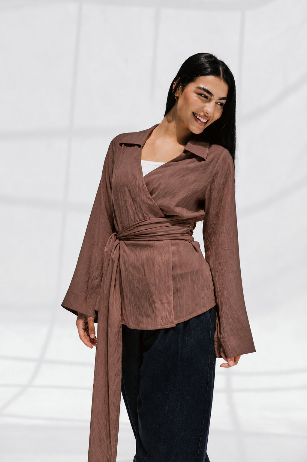 Soft Silhouette blouse in Brown