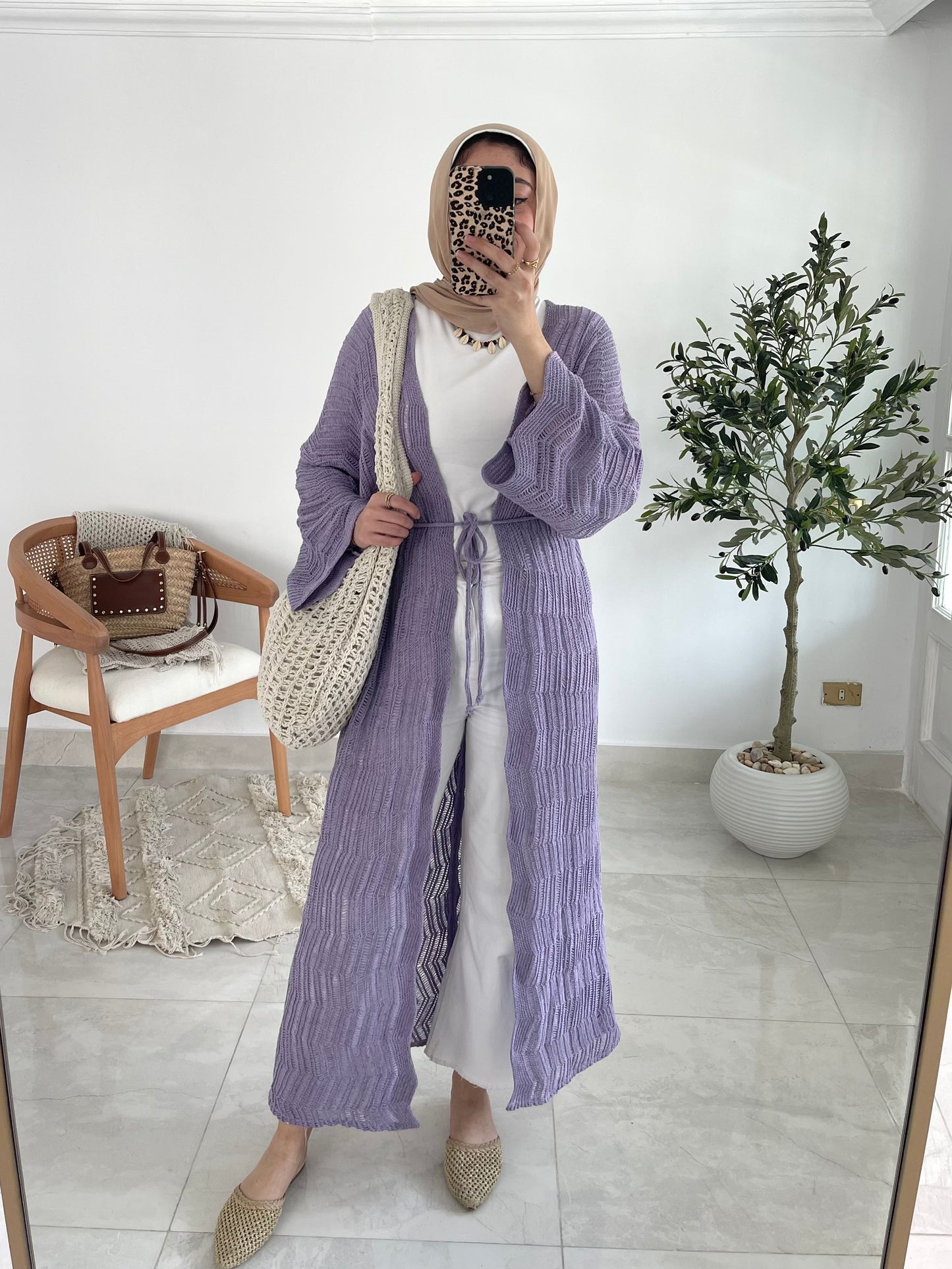 KnotWave Cardigan in Lavender