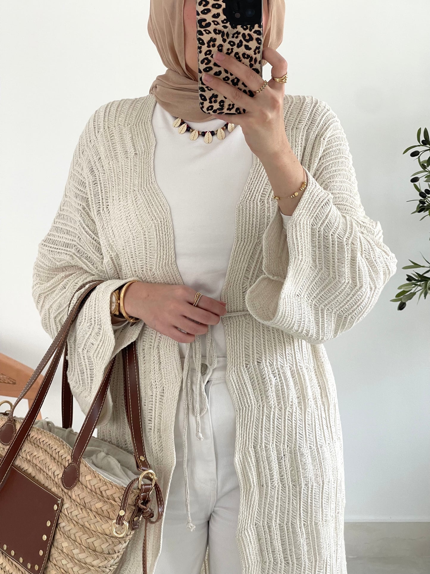 KnotWave Cardigan in Oat