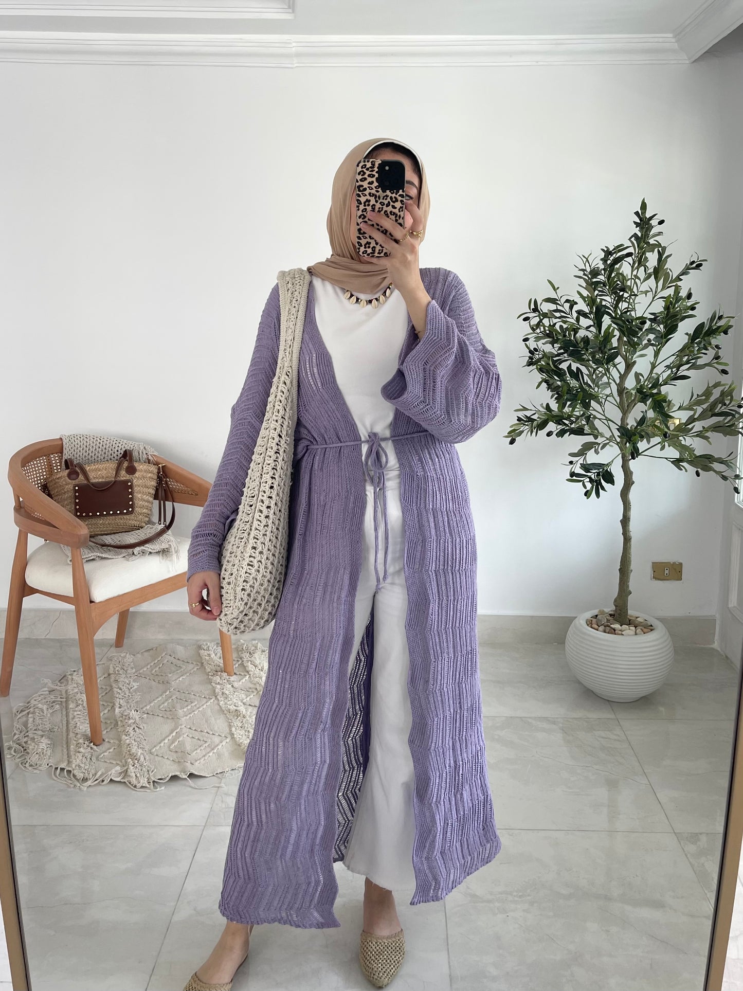 KnotWave Cardigan in Lavender