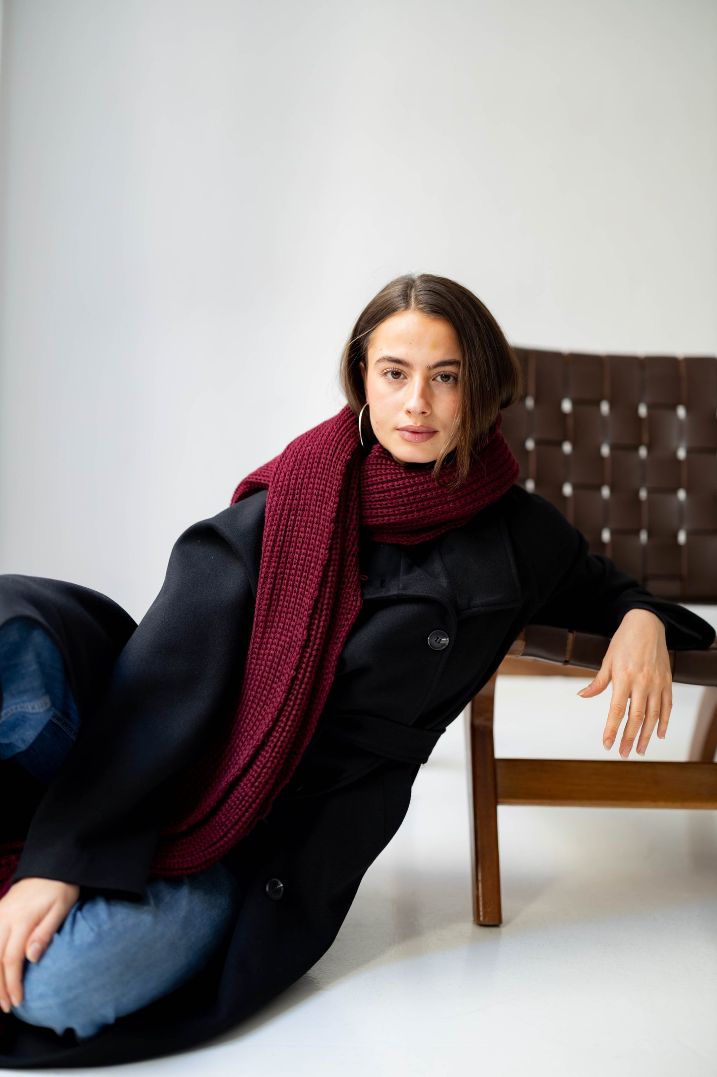 Warm Snuggle Shawl in Berry