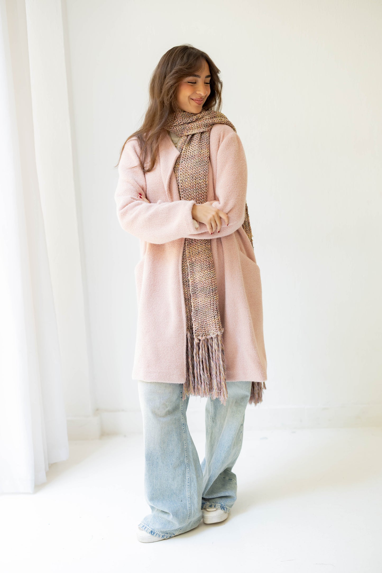 Warm Snuggle Shawl in Blush Blend