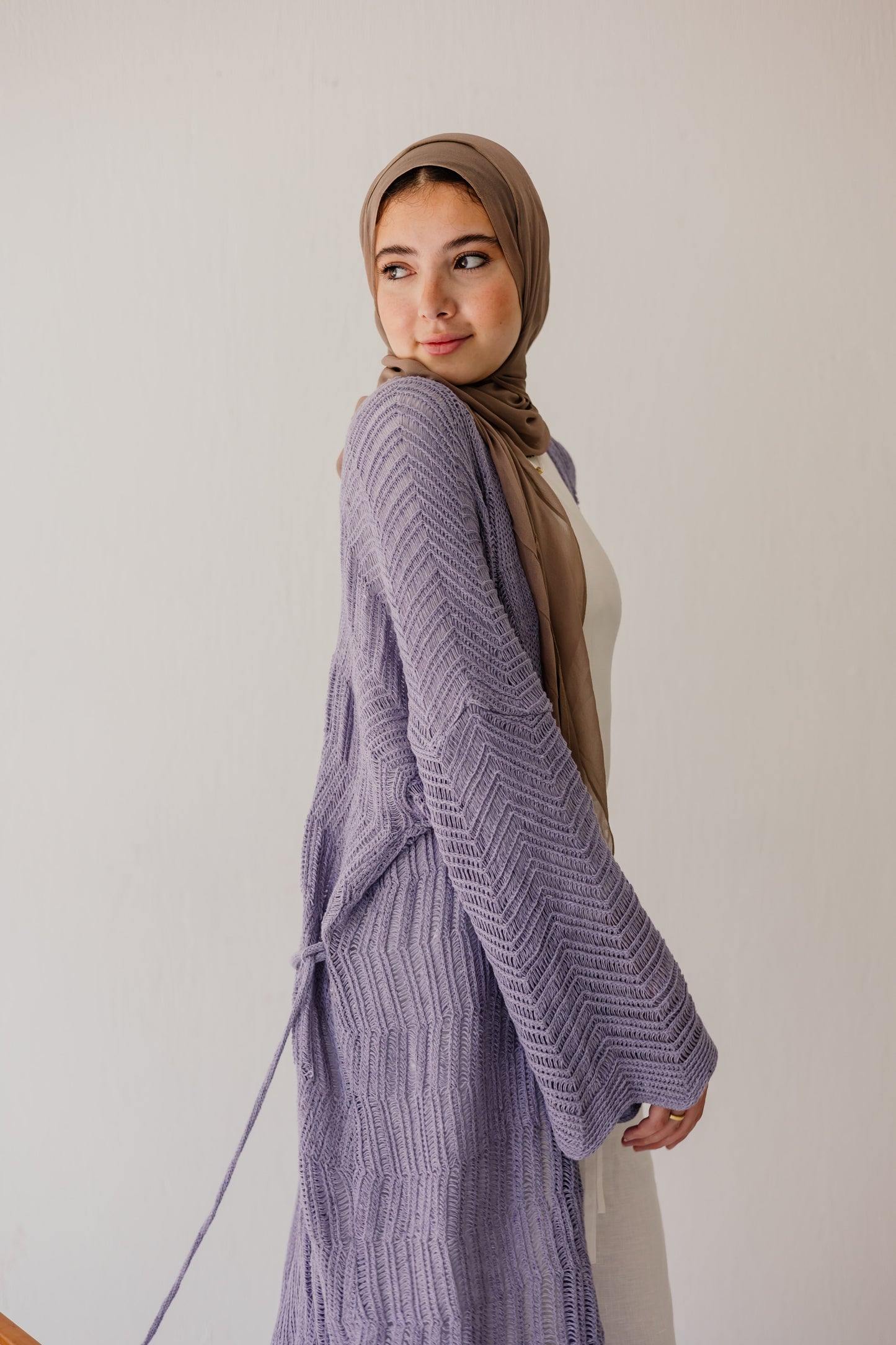 KnotWave Cardigan in Lavender