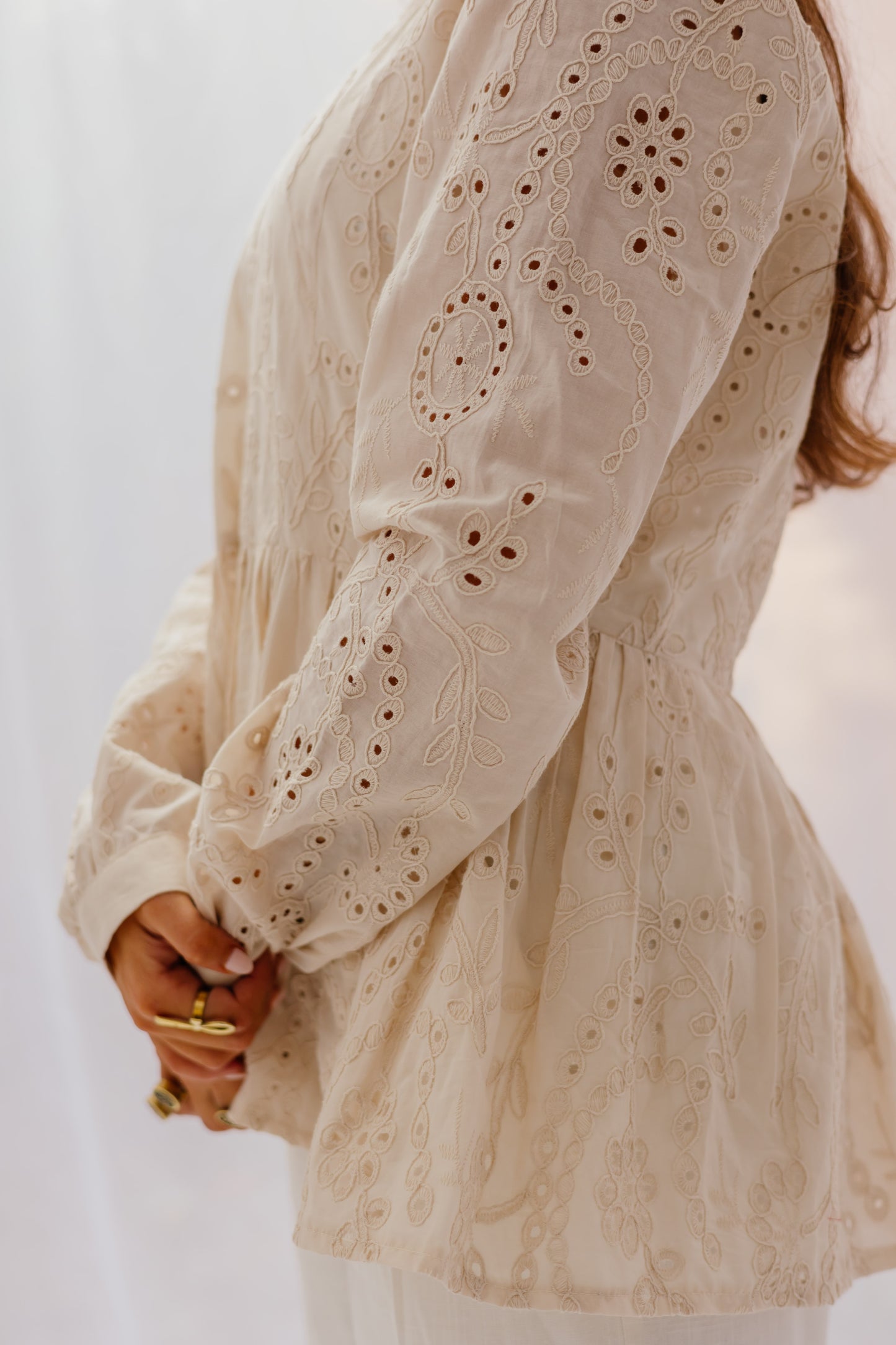 Summer Blossom Blouse in Beige