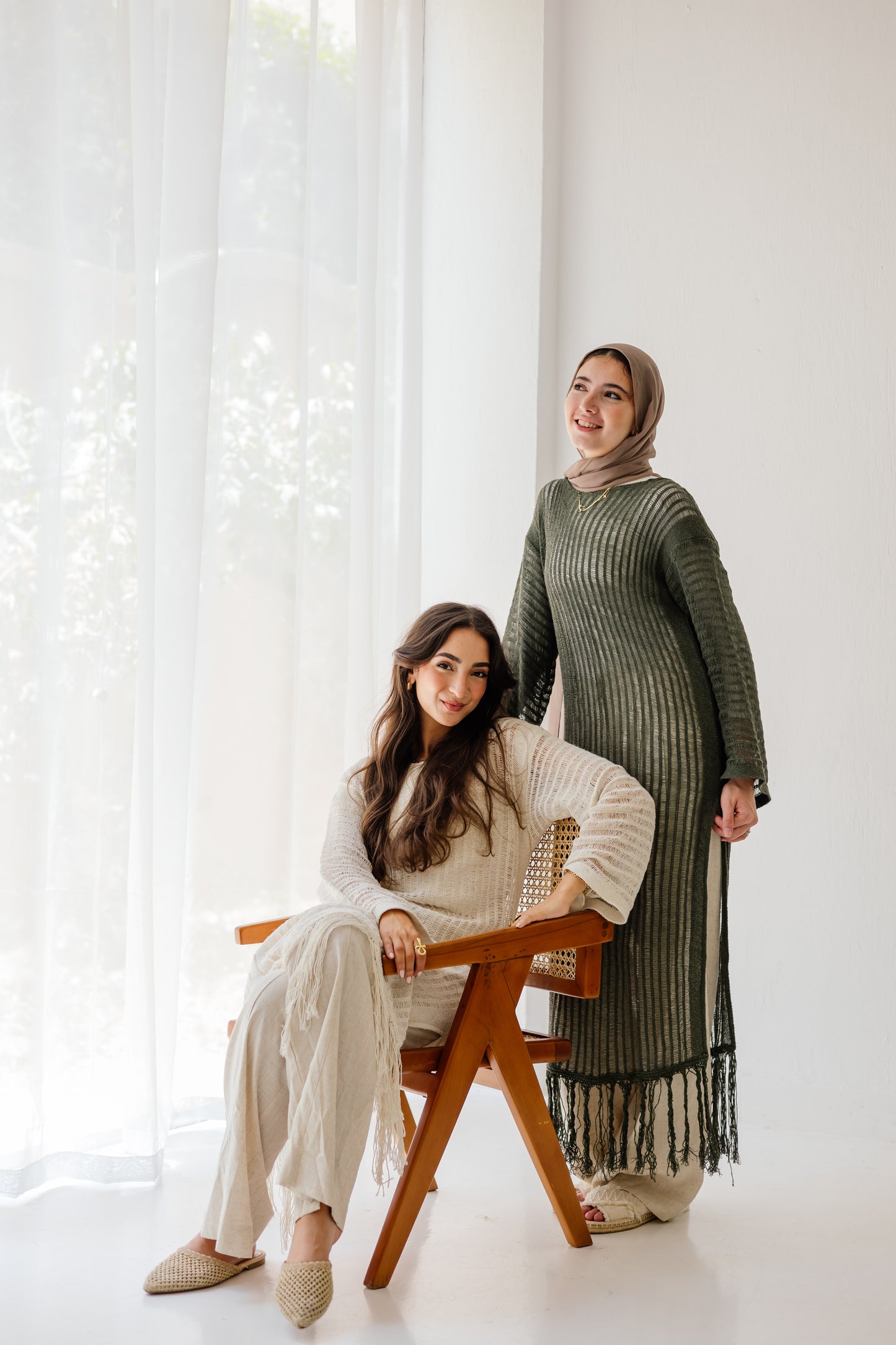 Boho Crochet Dress in Olive