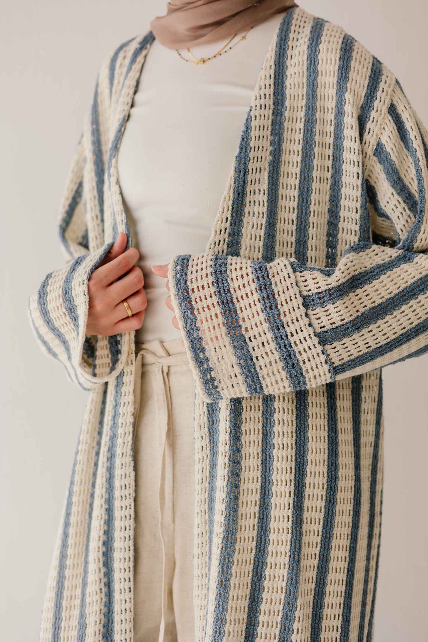 Blue Mist Striped Cardigan
