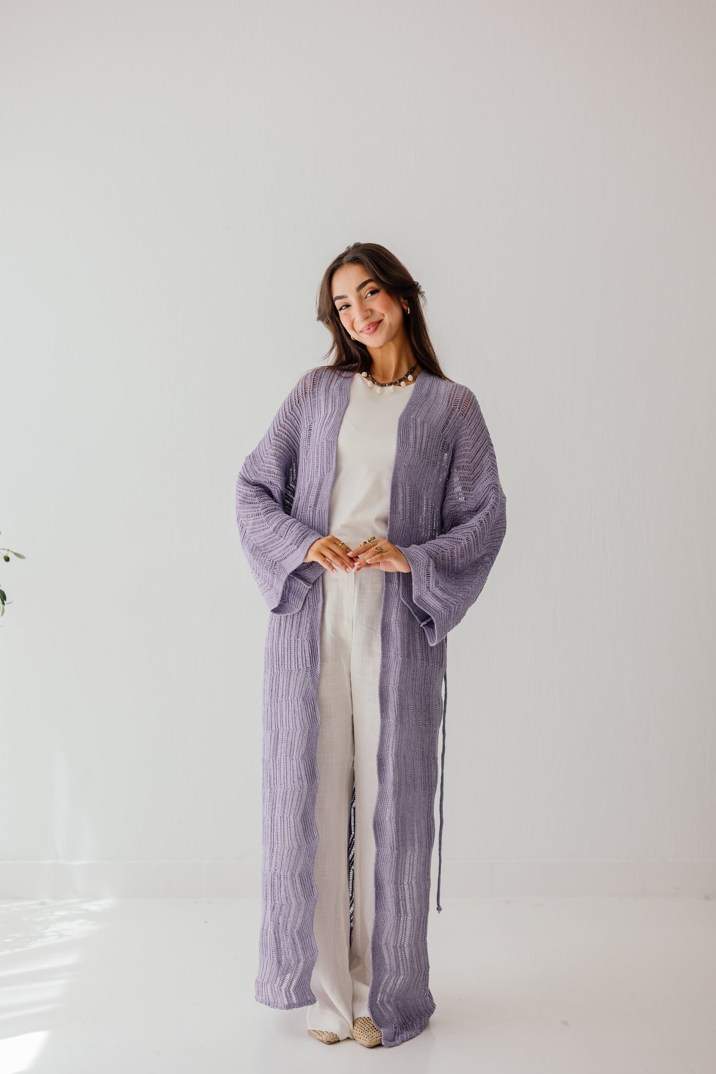 KnotWave Cardigan in Lavender