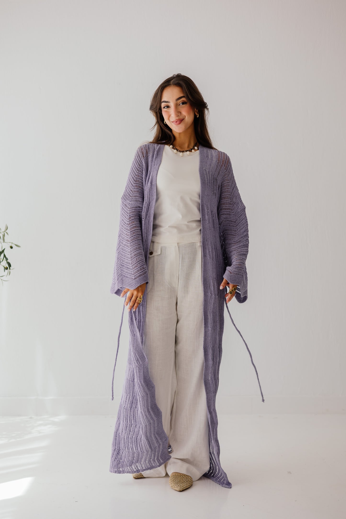 KnotWave Cardigan in Lavender