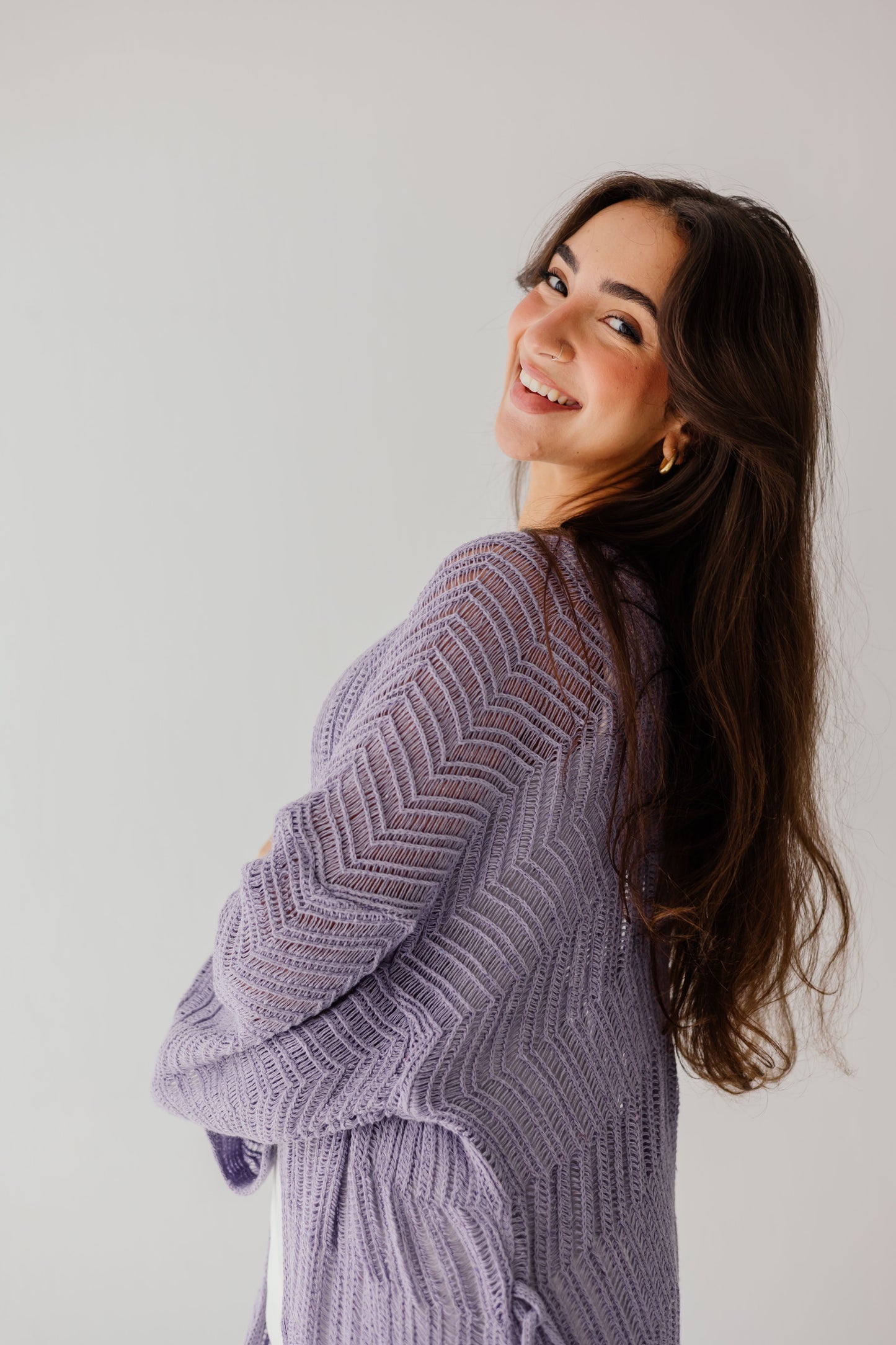 KnotWave Cardigan in Lavender