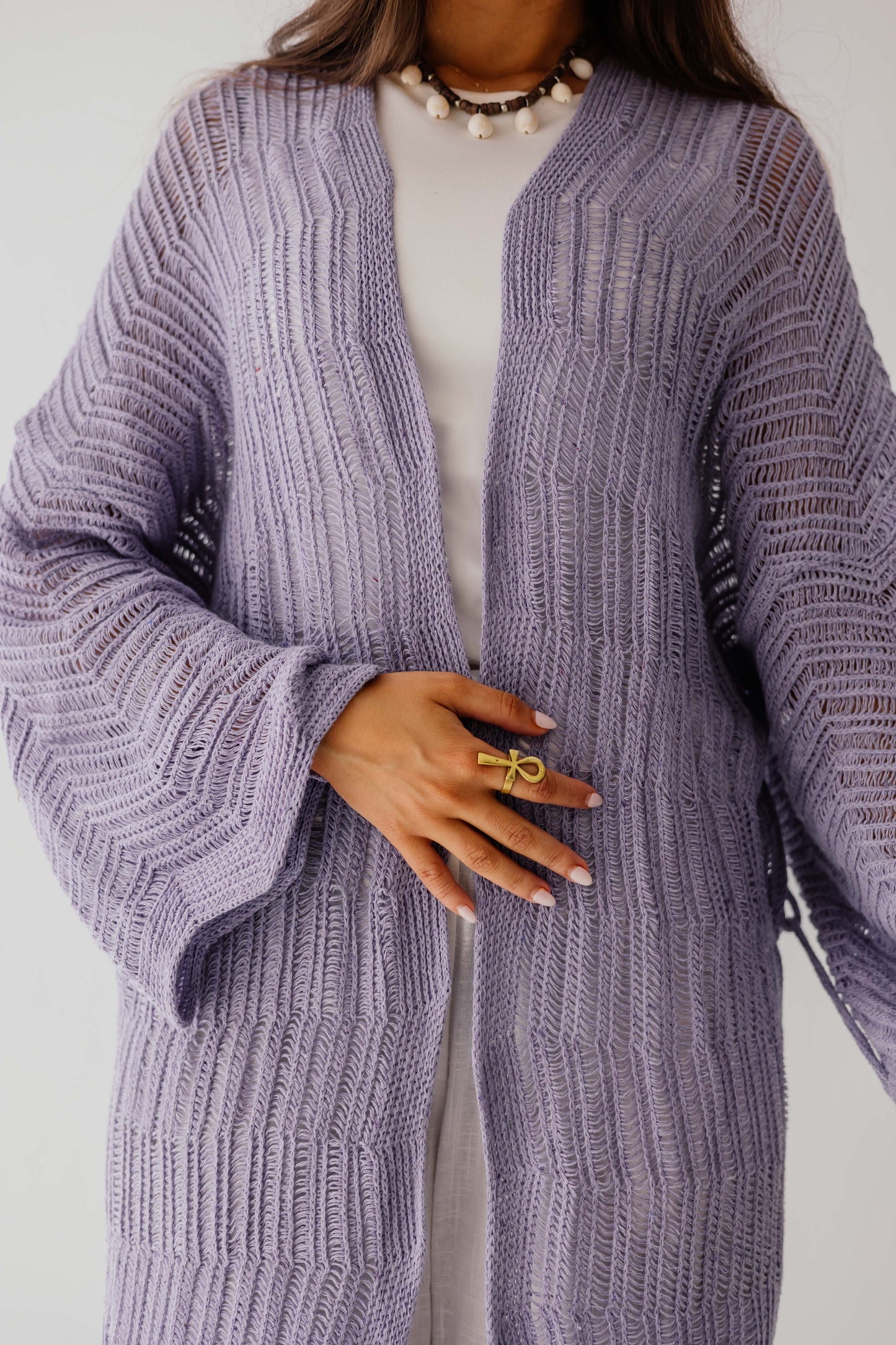 KnotWave Cardigan in Lavender