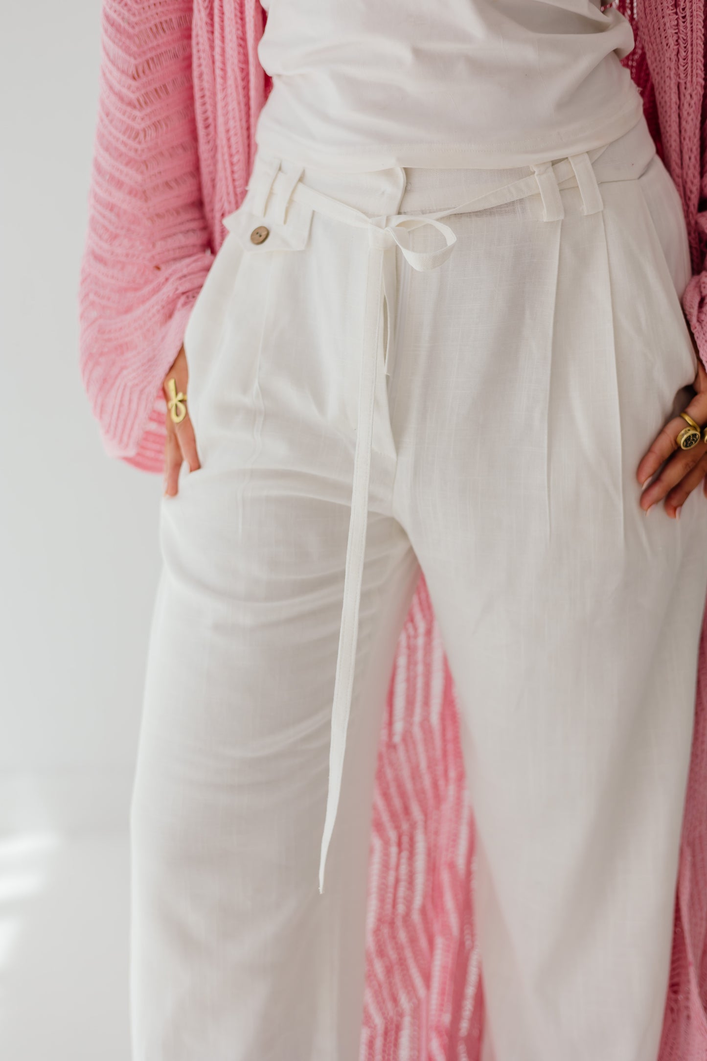 Linen Dew Pants in White