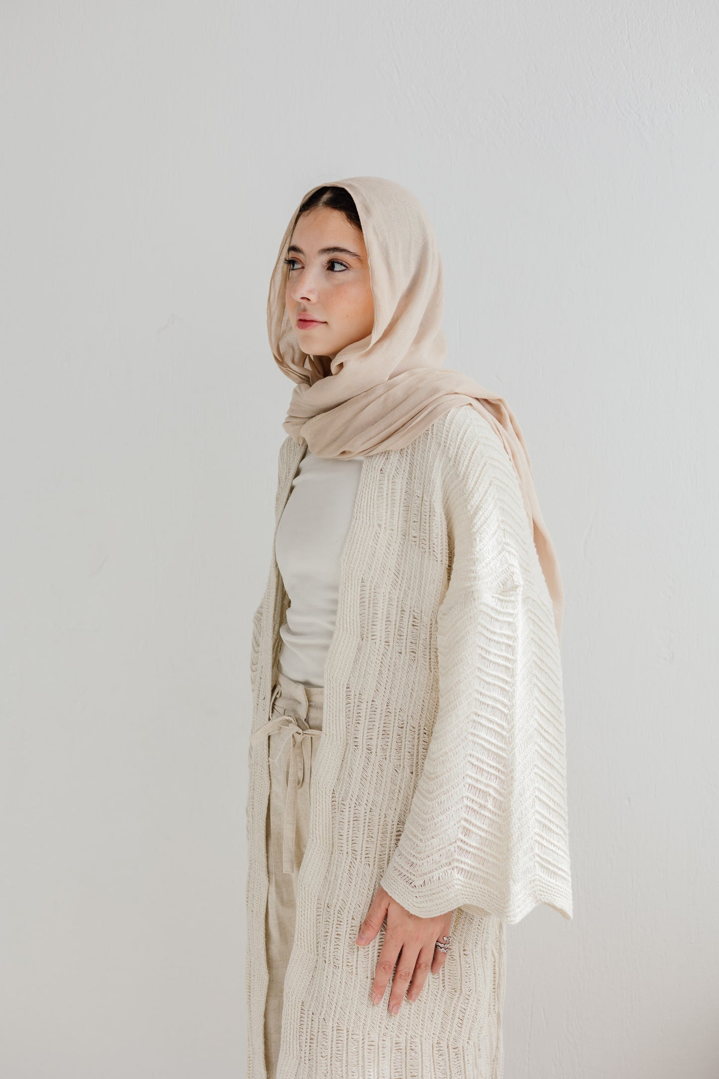 KnotWave Cardigan in Oat