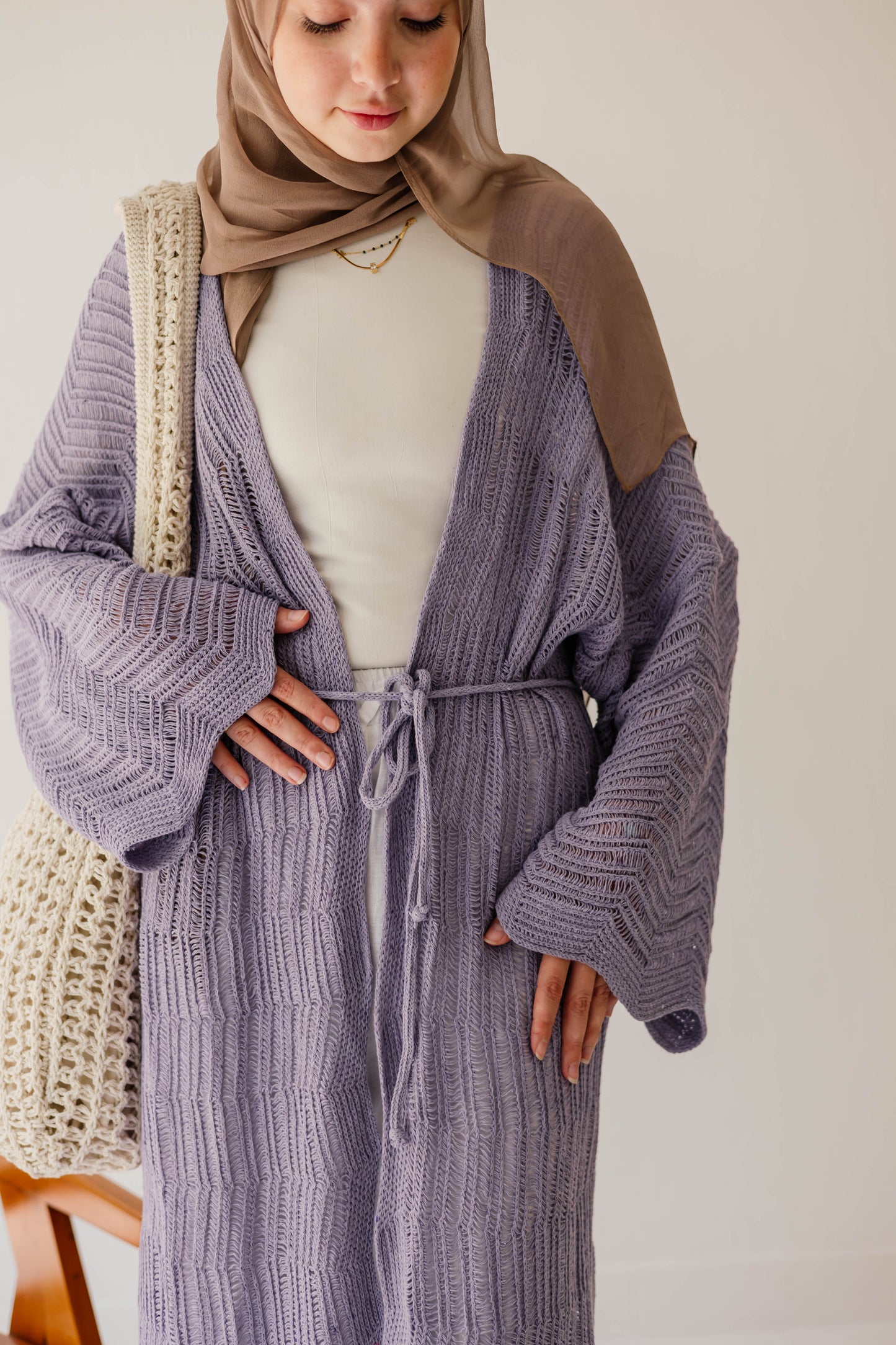 KnotWave Cardigan in Lavender