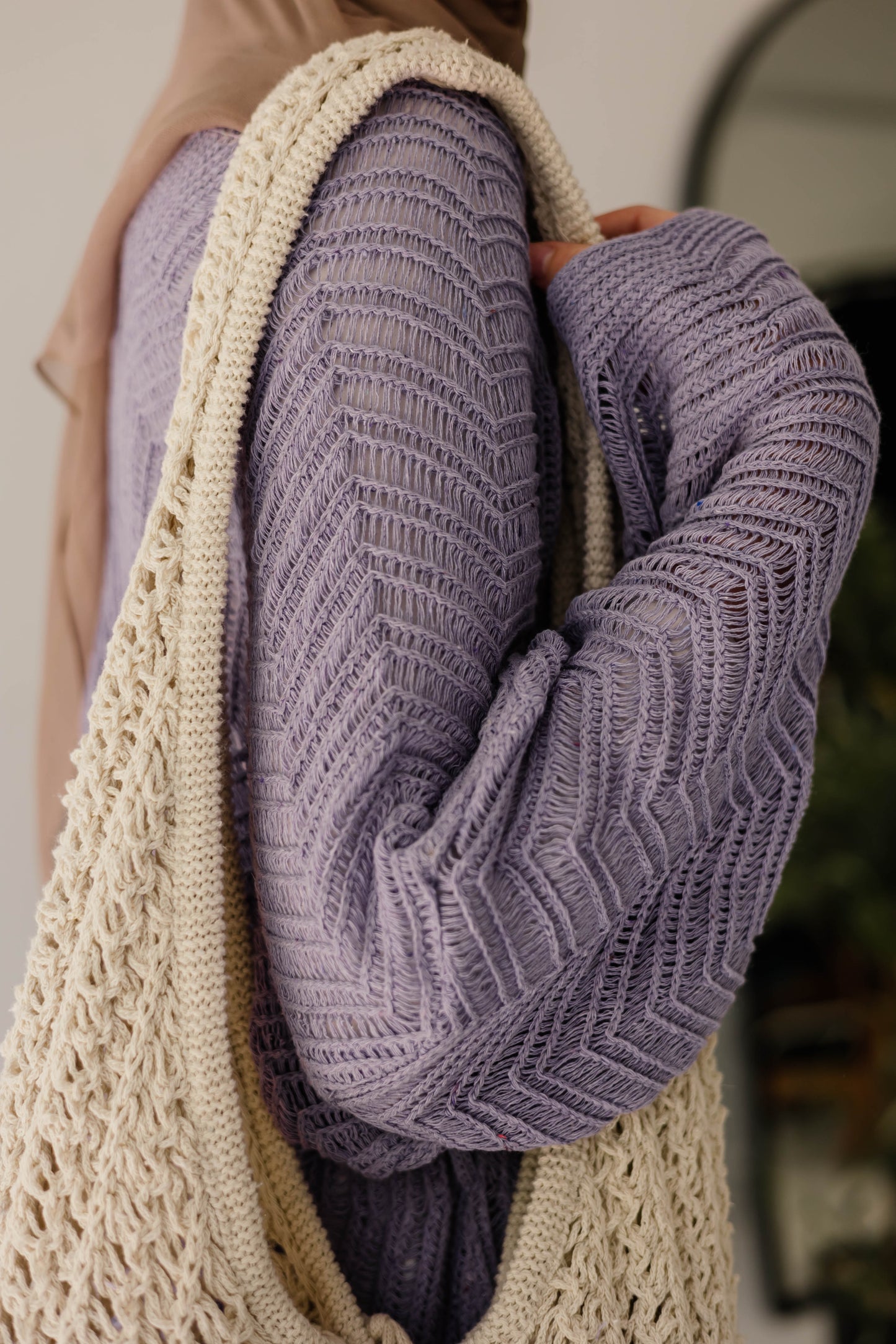 KnotWave Cardigan in Lavender