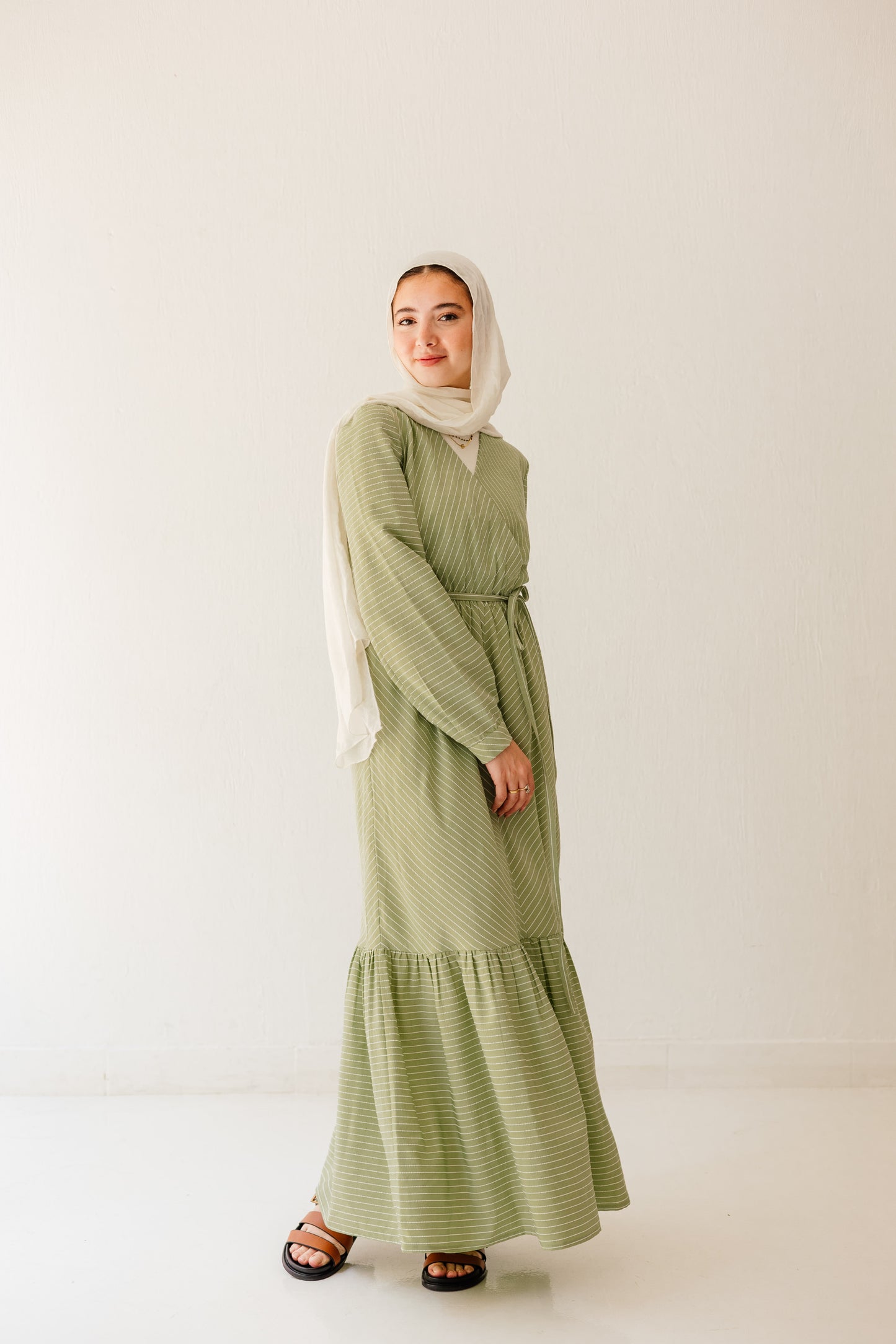 Coastal Breeze Dress in Pale Olive