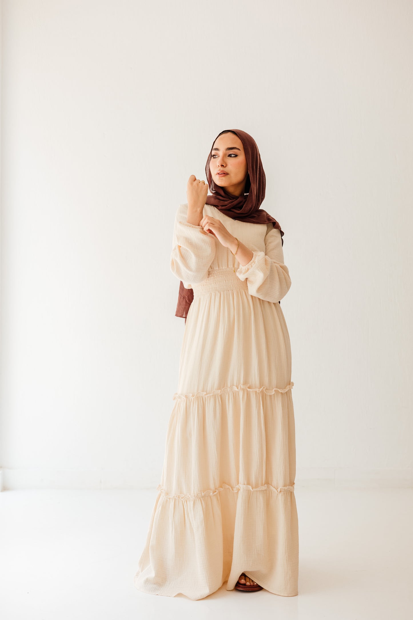 Coralia Dress in Vanilla