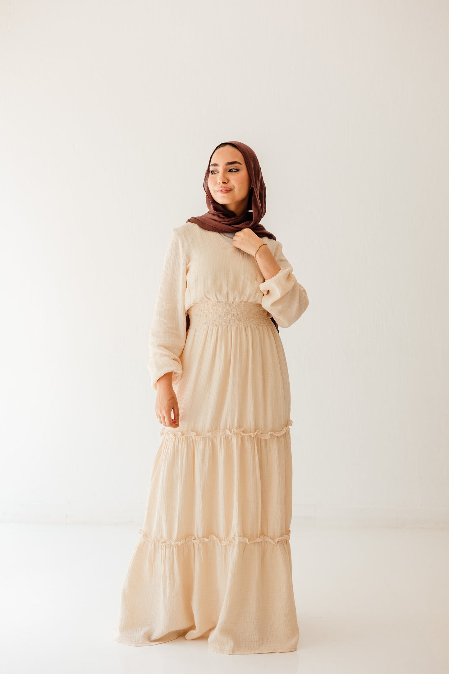 Coralia Dress in Vanilla