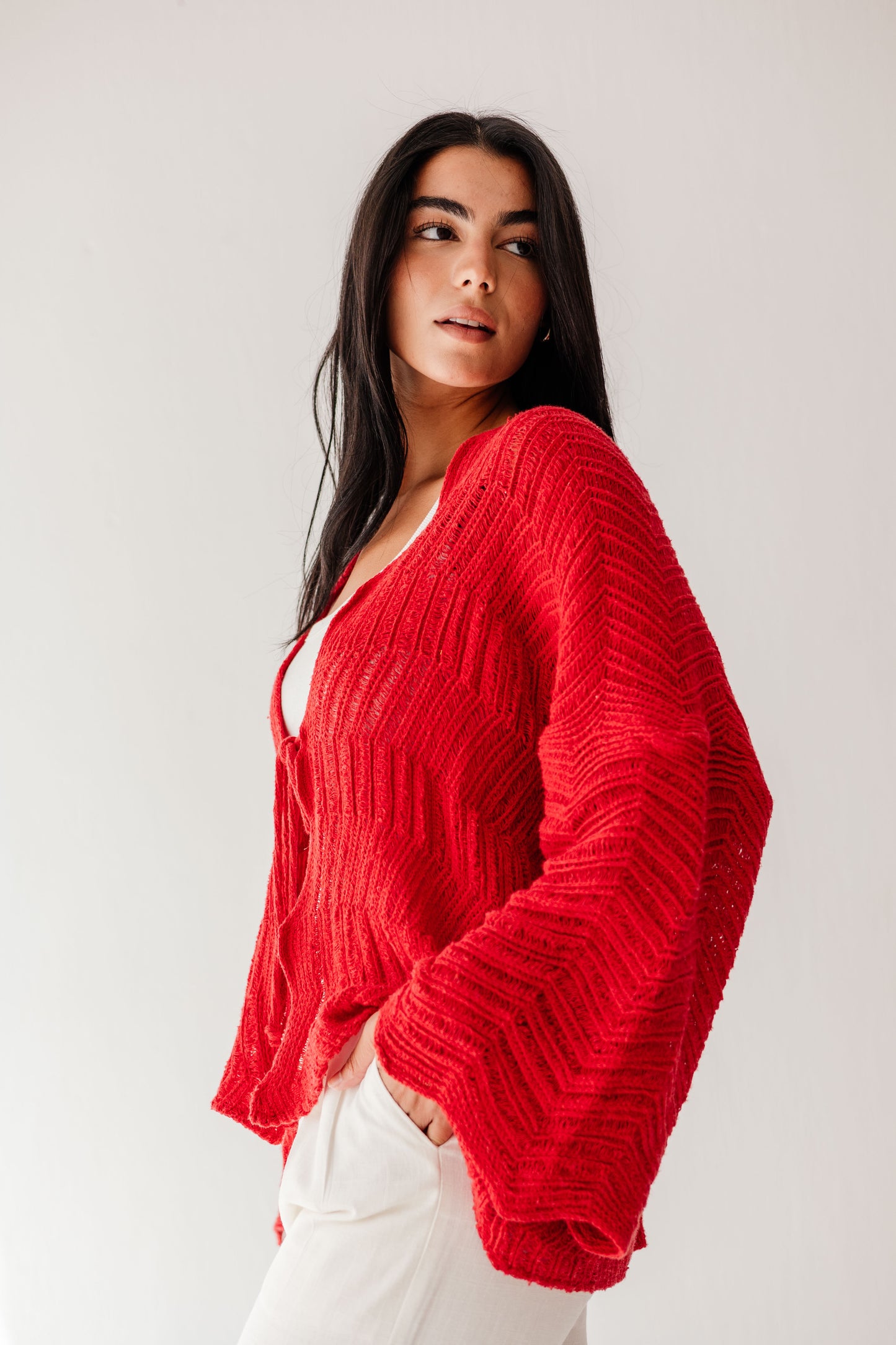 Havana cardigan in Cherry