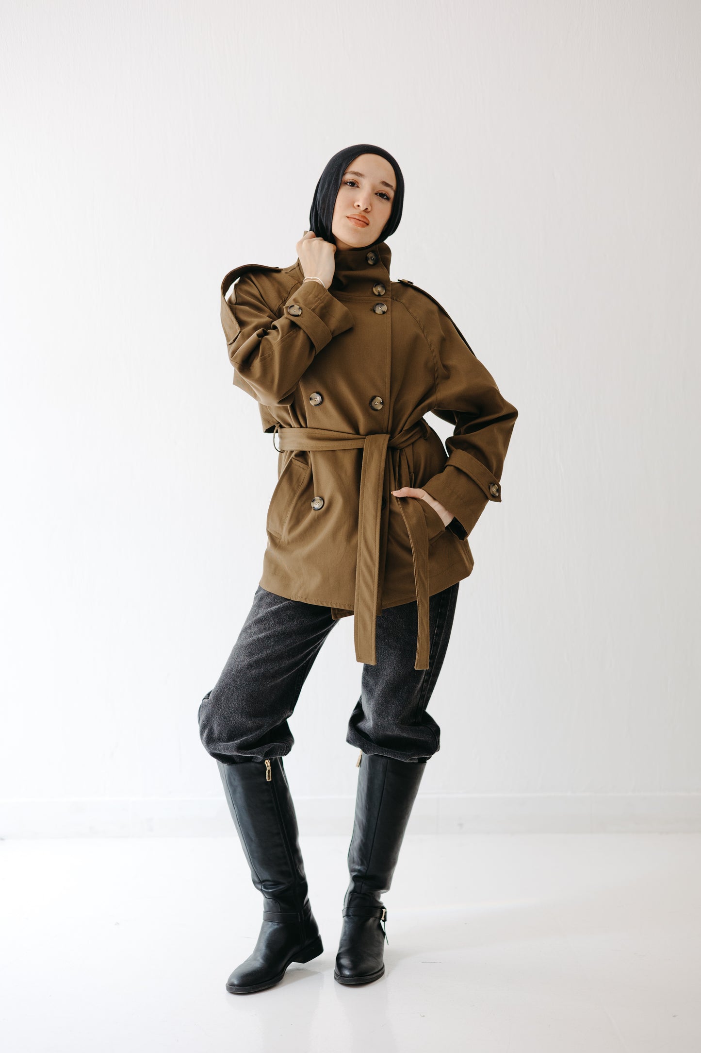 The Funnel Trench in Mocha Olive