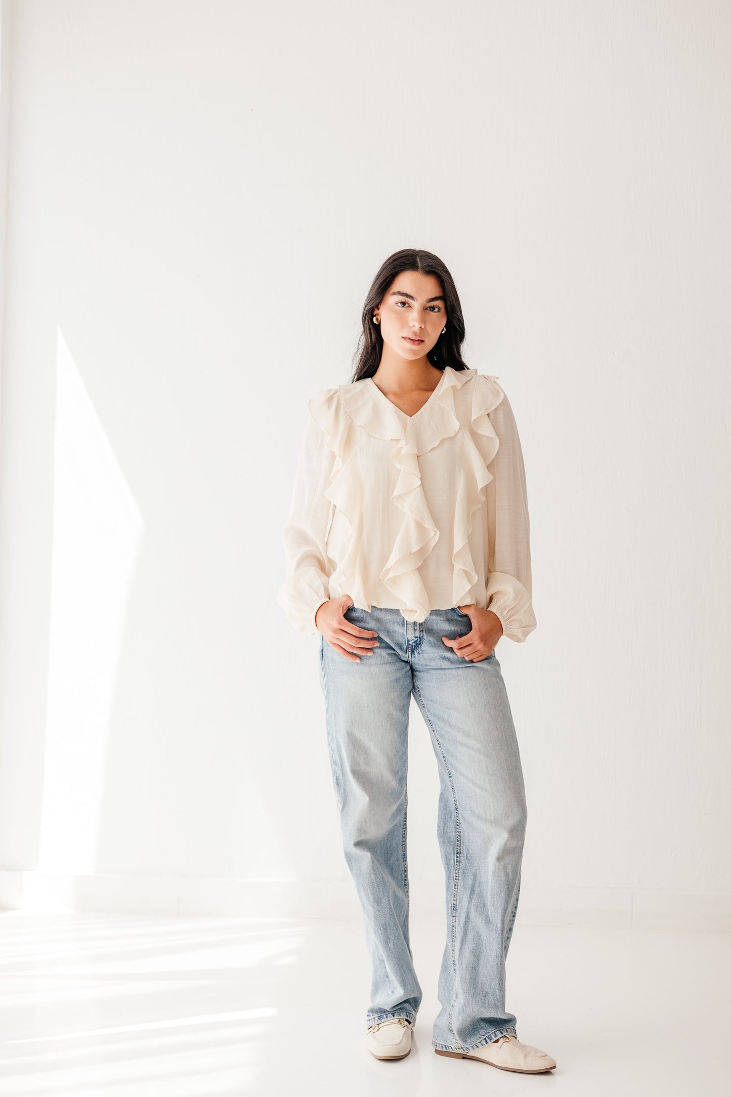 Riviera Blouse in beige