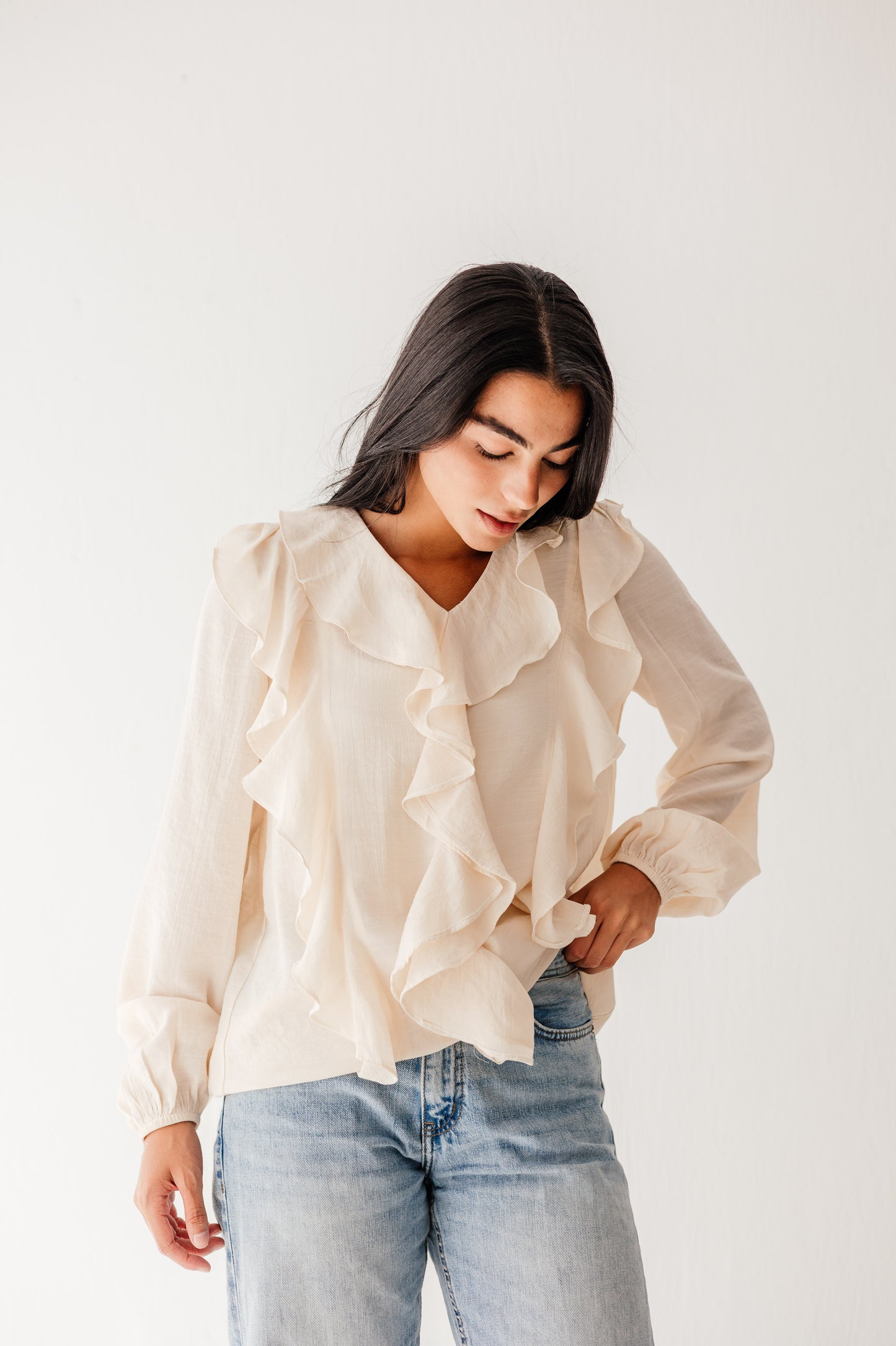 Riviera Blouse in beige