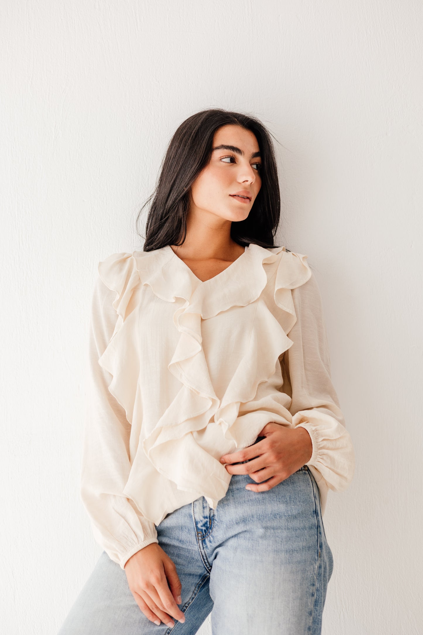 Riviera Blouse in beige
