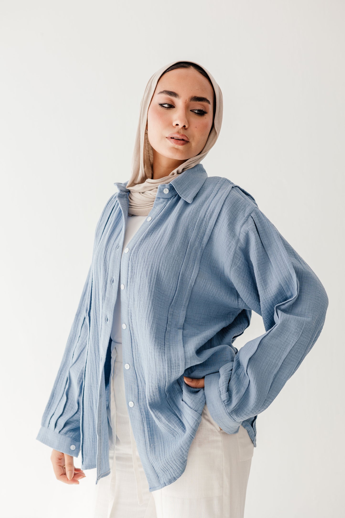 Sunelle Shirt in Steel blue