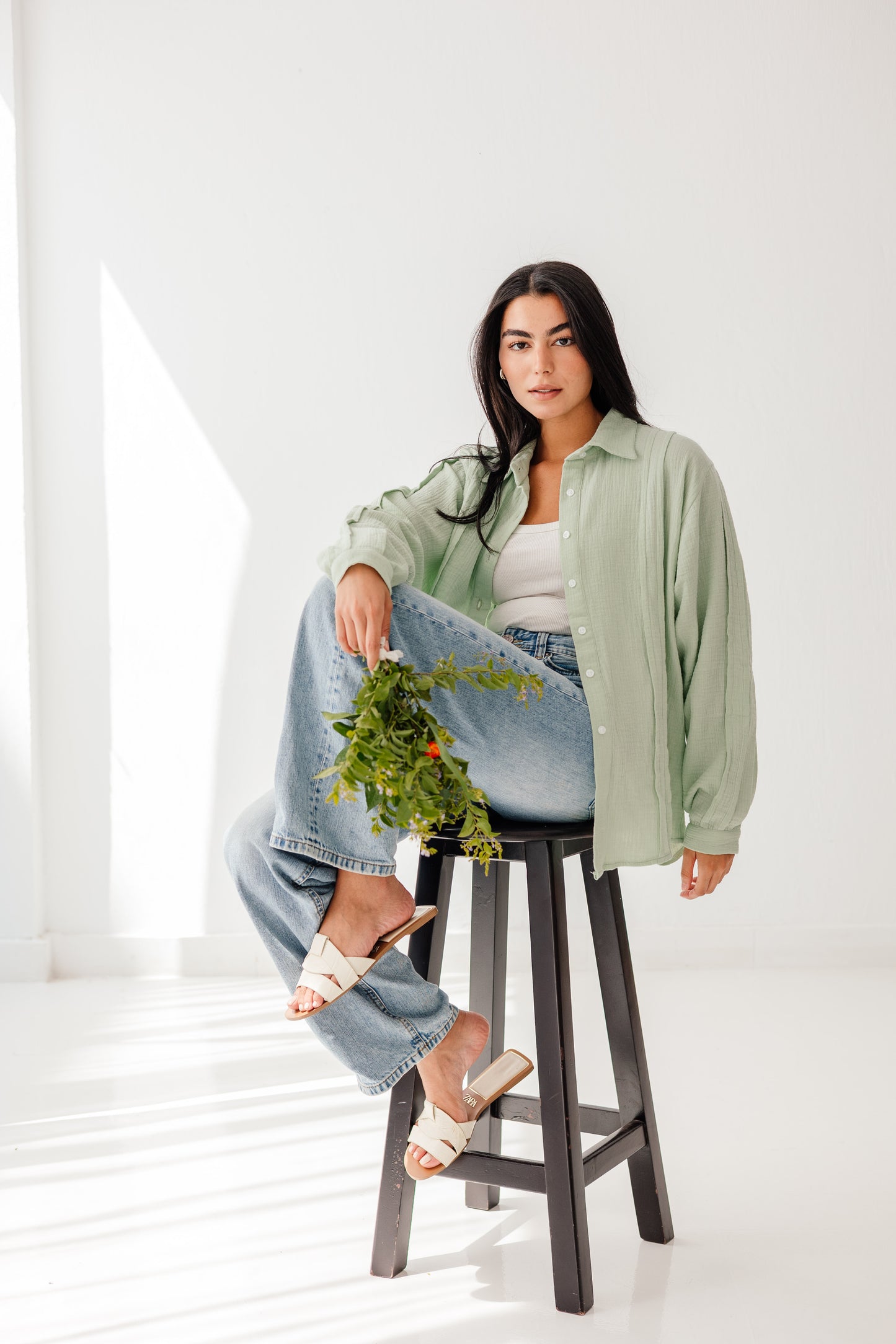 Sunelle Shirt in Pastel green