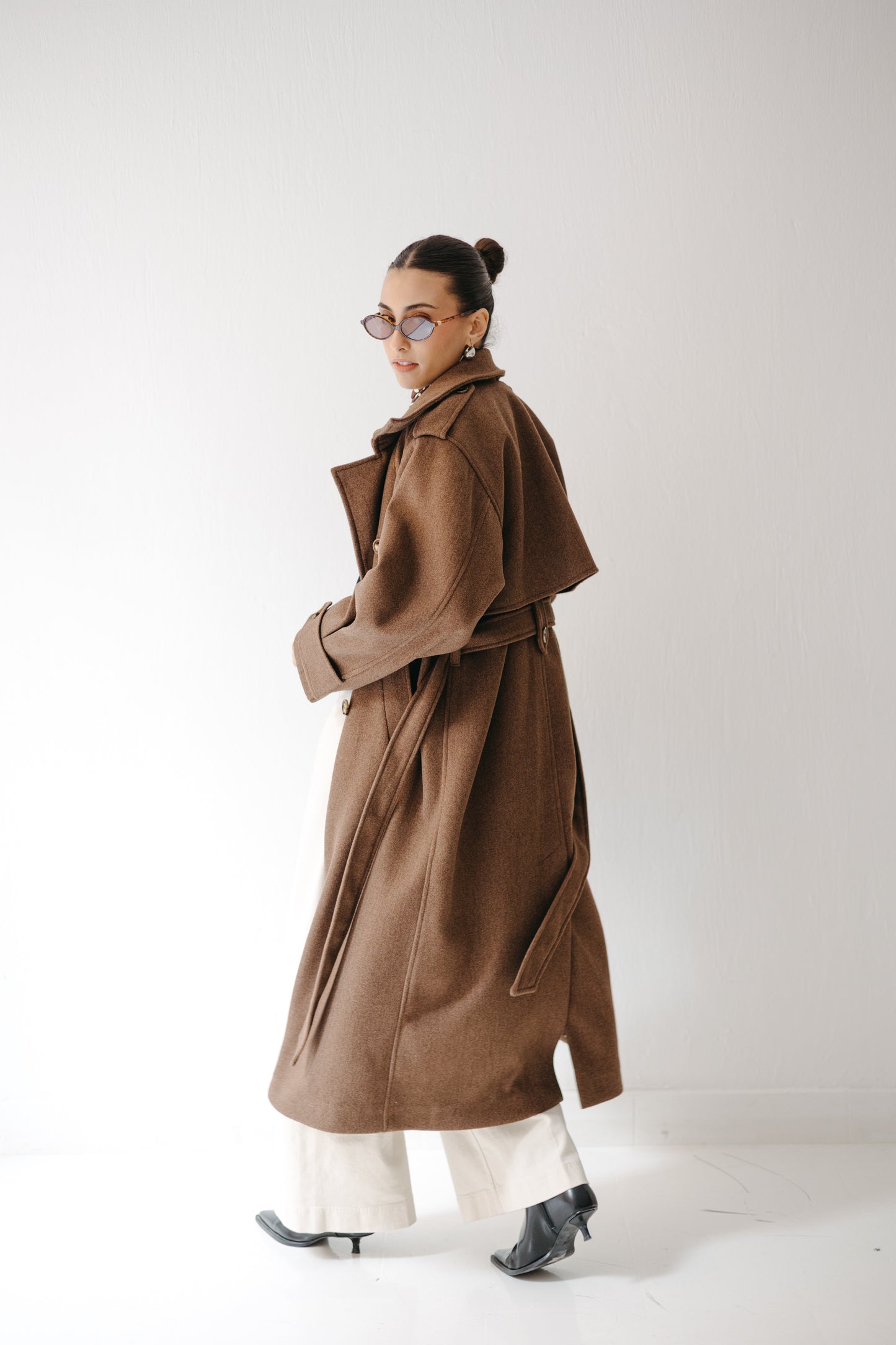 The Maison Coat in Mocha brown