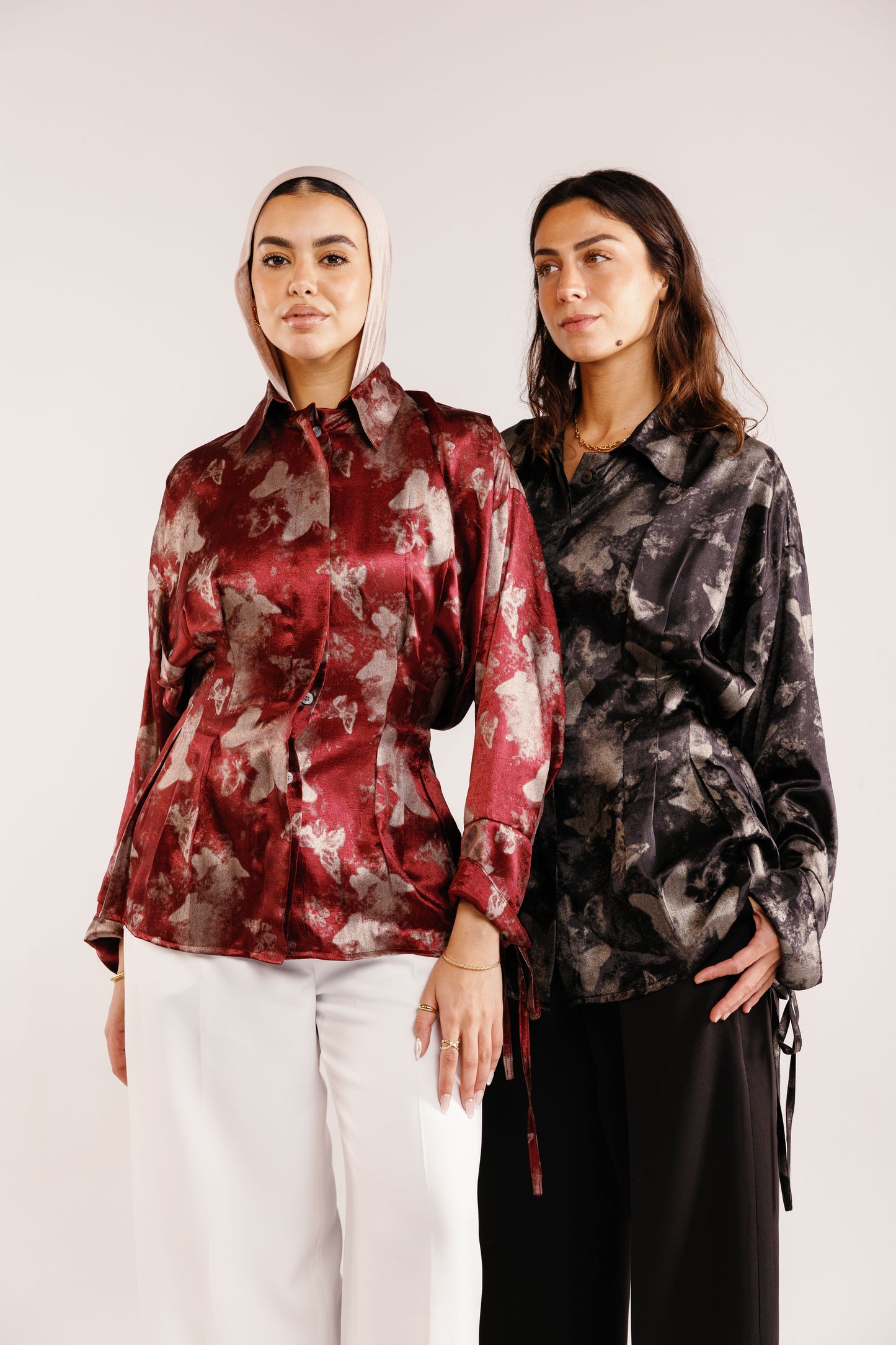 The Glaze Satin Blouse in Black