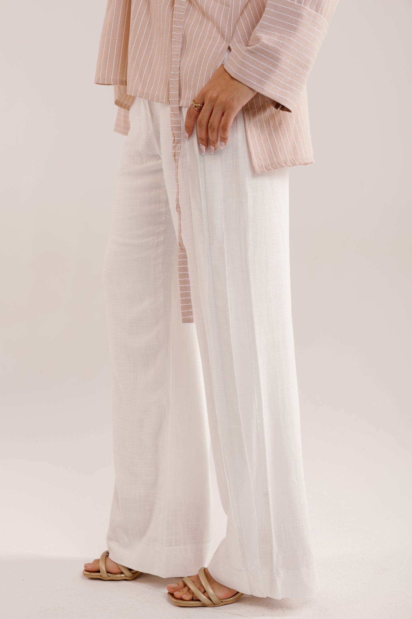The Liner Blouse in Blush Beige