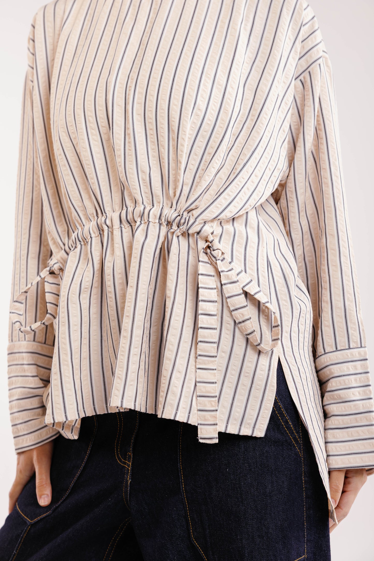 The Liner Blouse in Beige