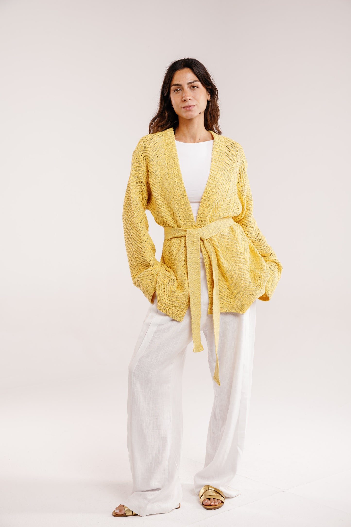 Rosalie Knit in Shimmer Yellow