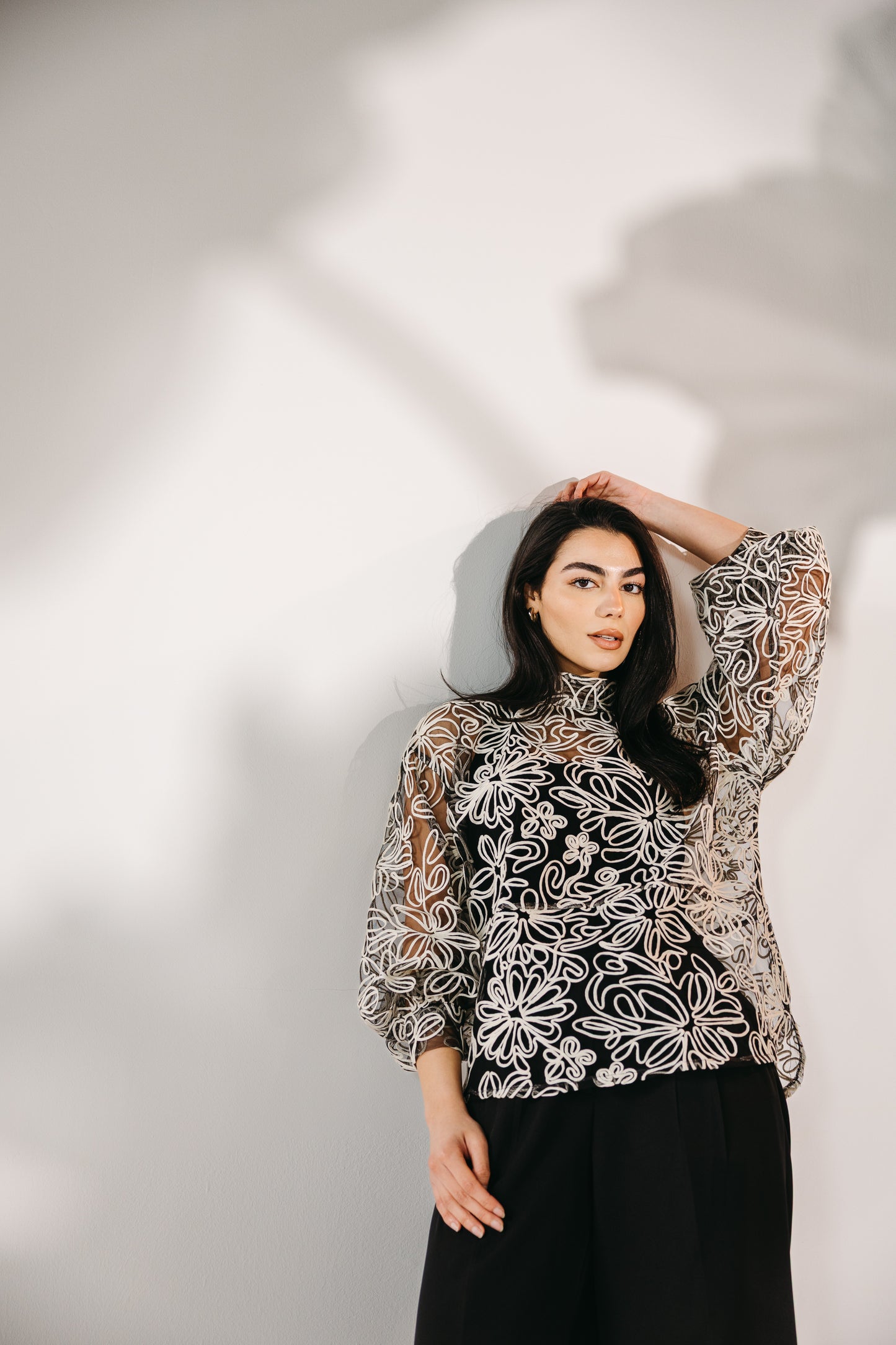 The Bloom Blouse in Noir