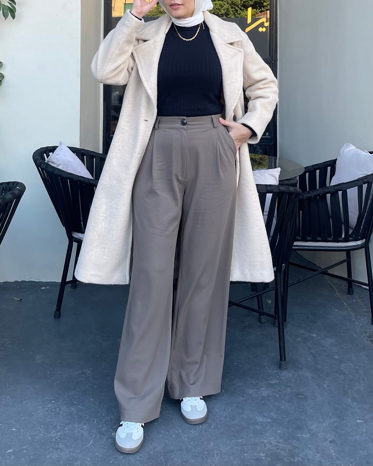 Sophia Olive Gray Trousers