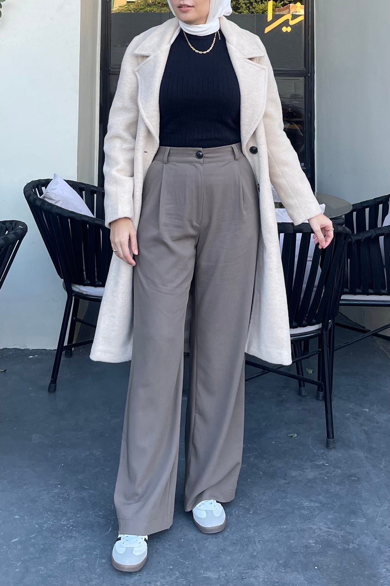 Sophia Olive Gray Trousers