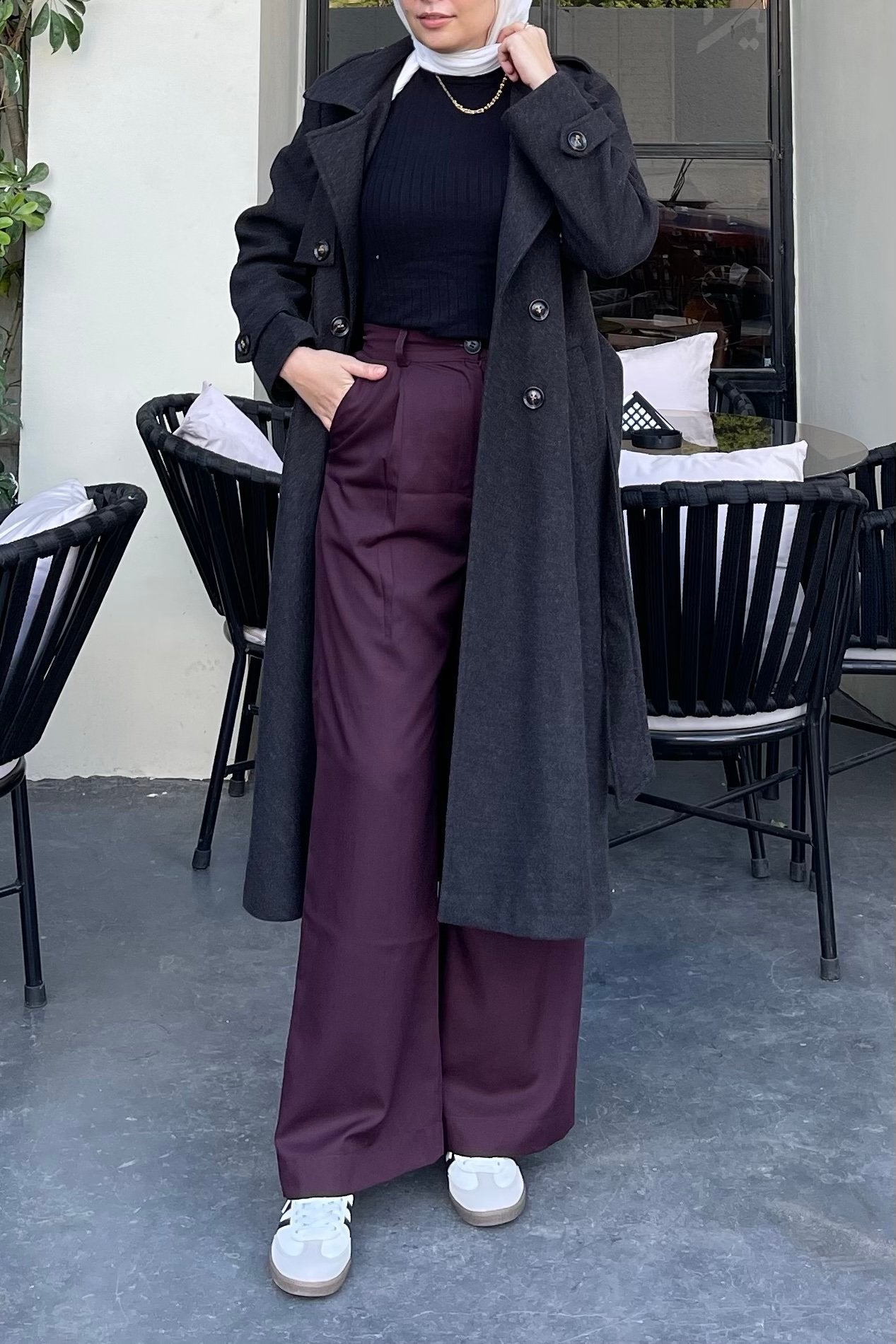 Sophia Burgundy Trousers