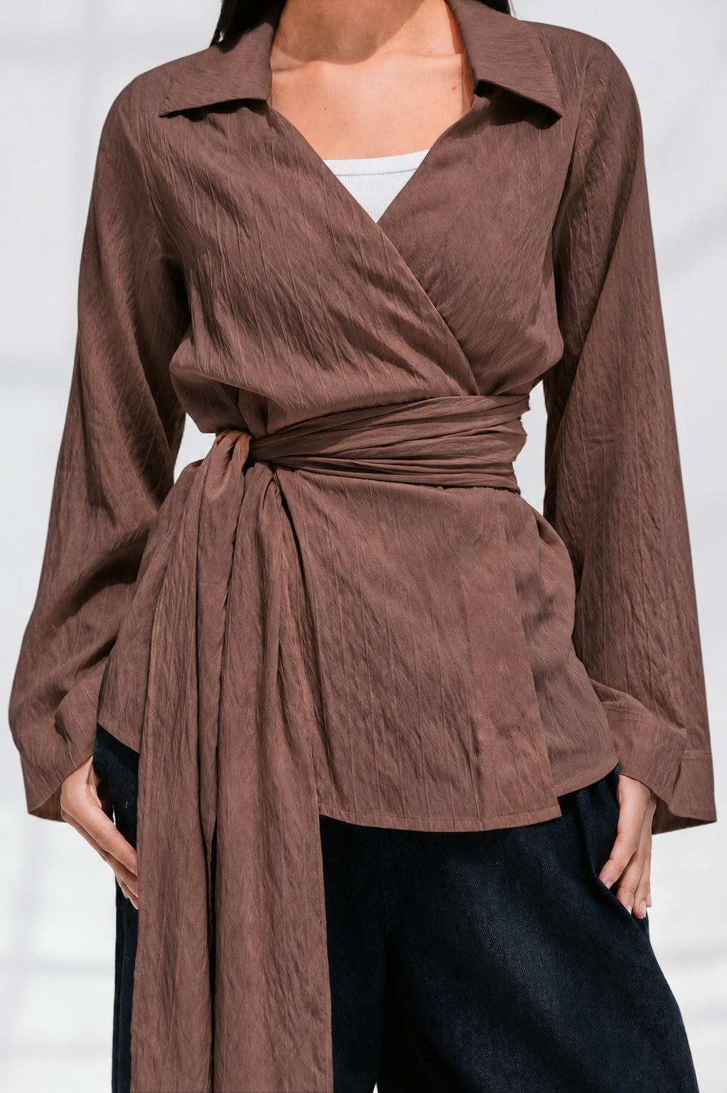 Soft Silhouette blouse in Brown