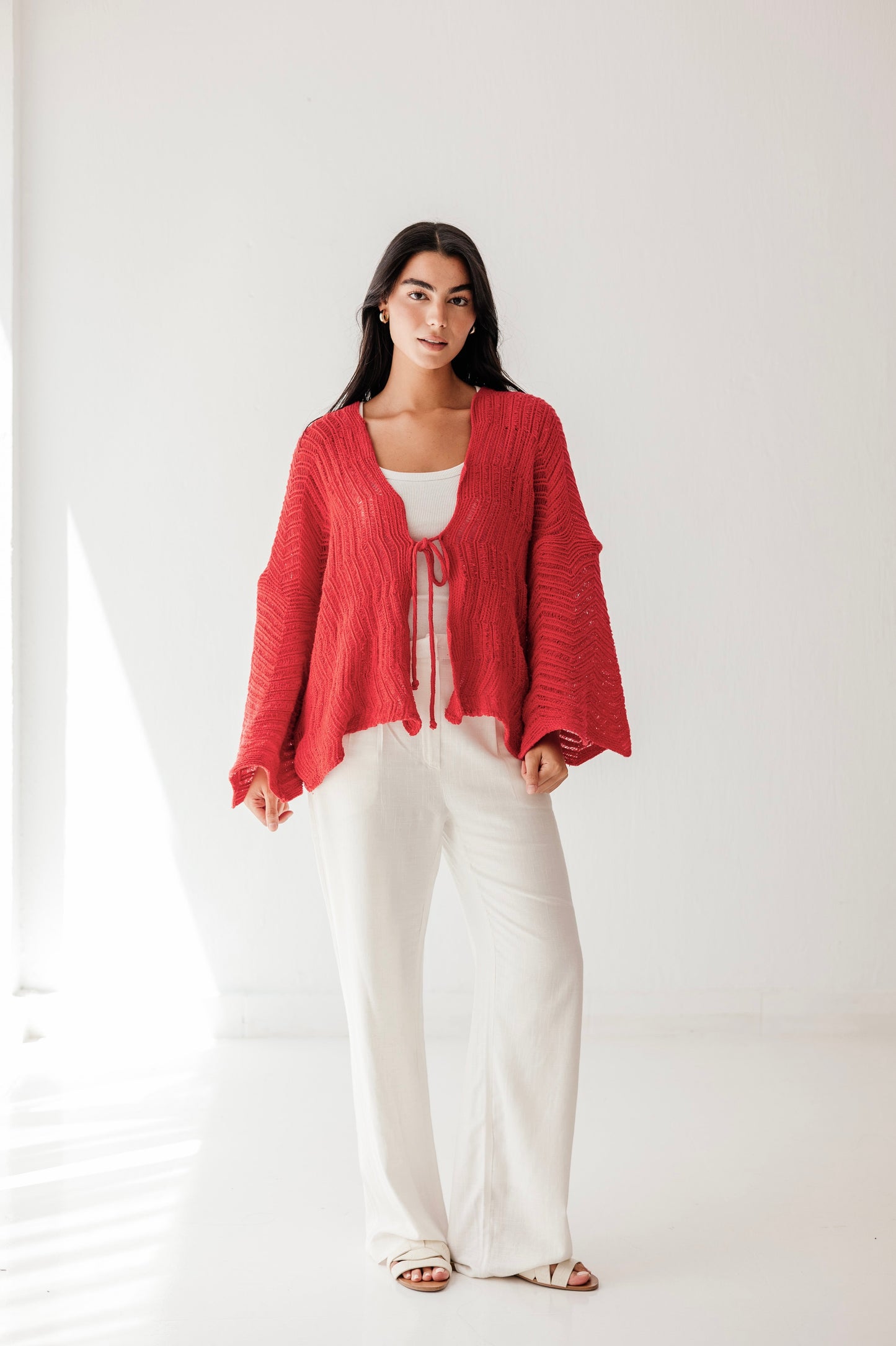Havana cardigan in Pale Red