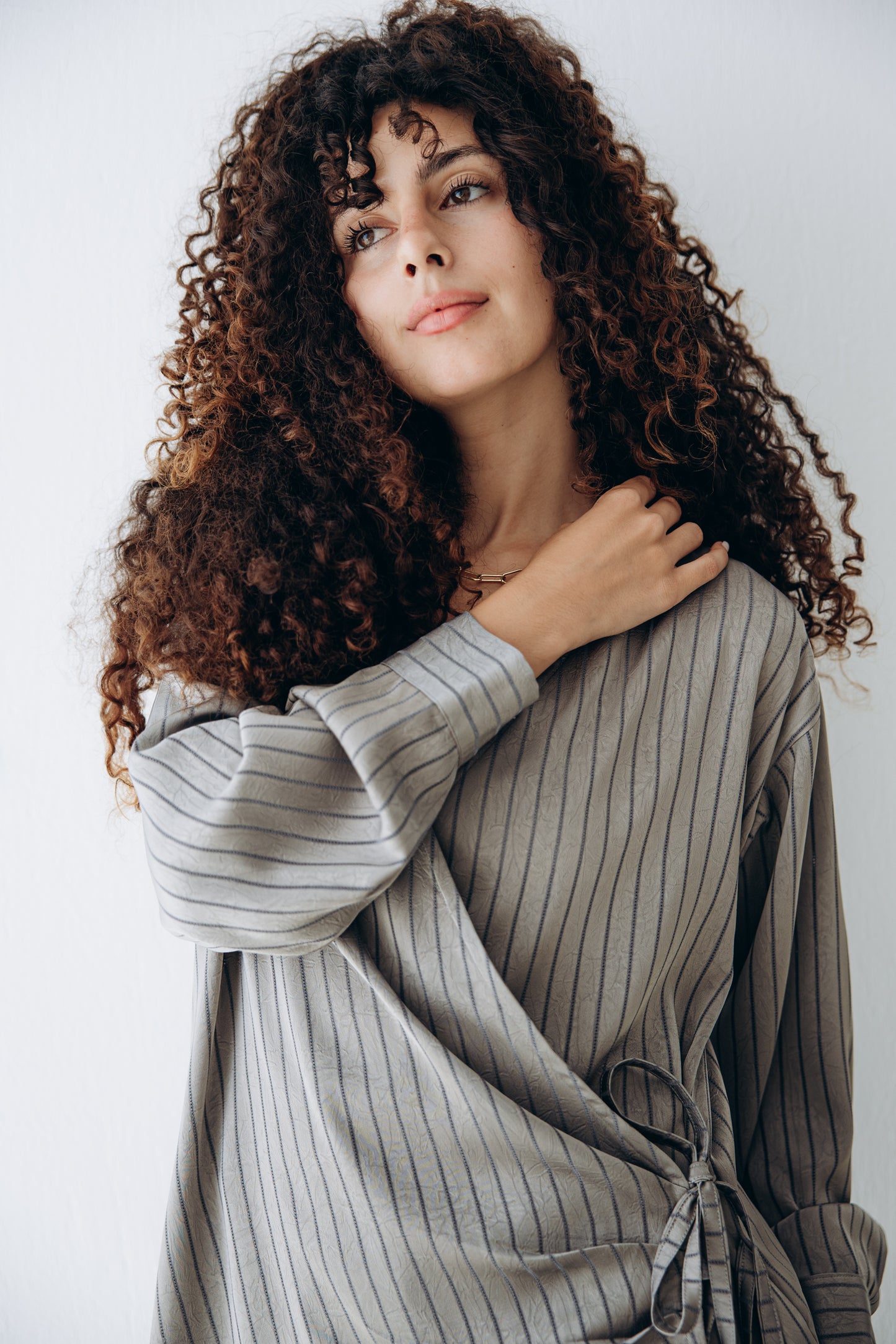 Glow Pleat Blouse in Stone
